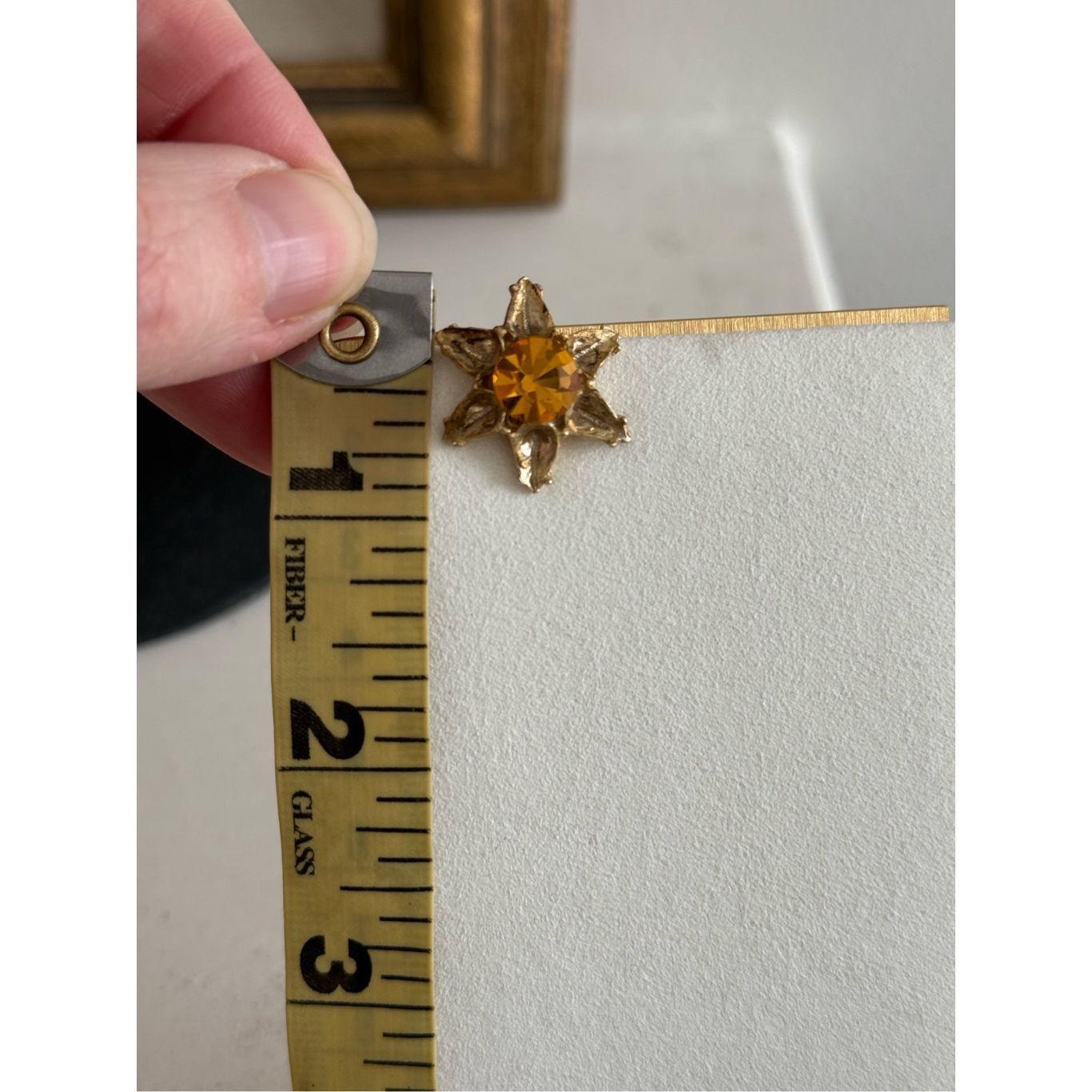 Vintage Vintage 50s Gold Tone Amber Rhinestone Earrings Screw Back Size ONE SIZE - 2 Thumbnail