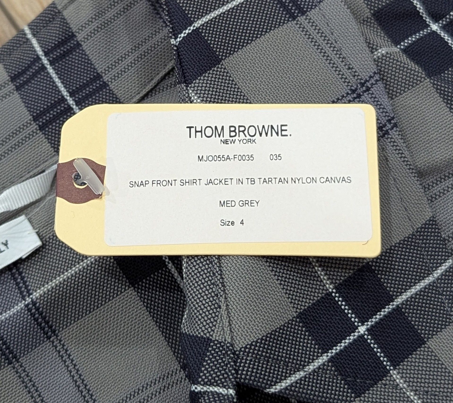 Thom Browne THOM BROWNE Plaid Curved Hem Shacket Shirt Jacket Gray 4 Size US XL / EU 56 / 4 - 11 Thumbnail