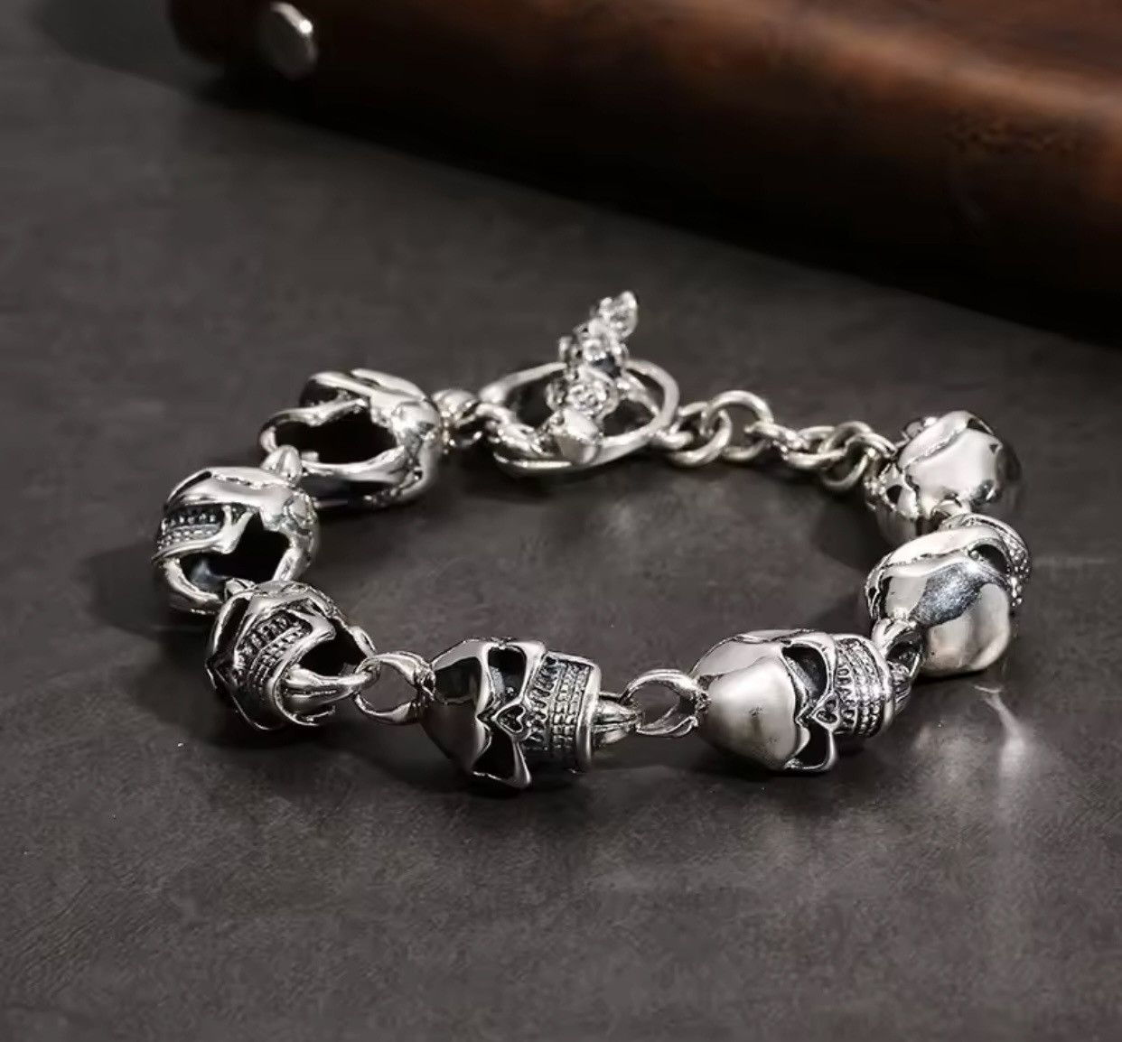 Other Skull Motorcycle Hand Rocker Punk Bracelet Size ONE SIZE - 3 Thumbnail