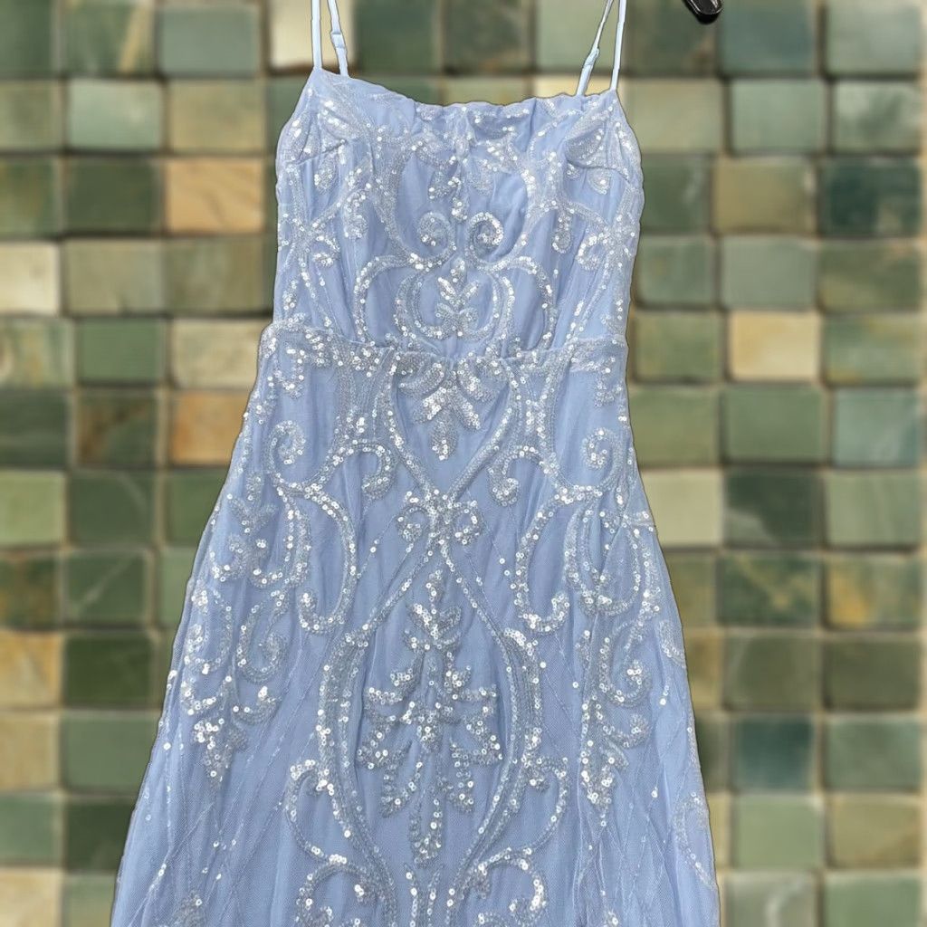 light blue windsor dress Windsor Pale Blue Sequin Dress – Tidal Dress Collective main image 1