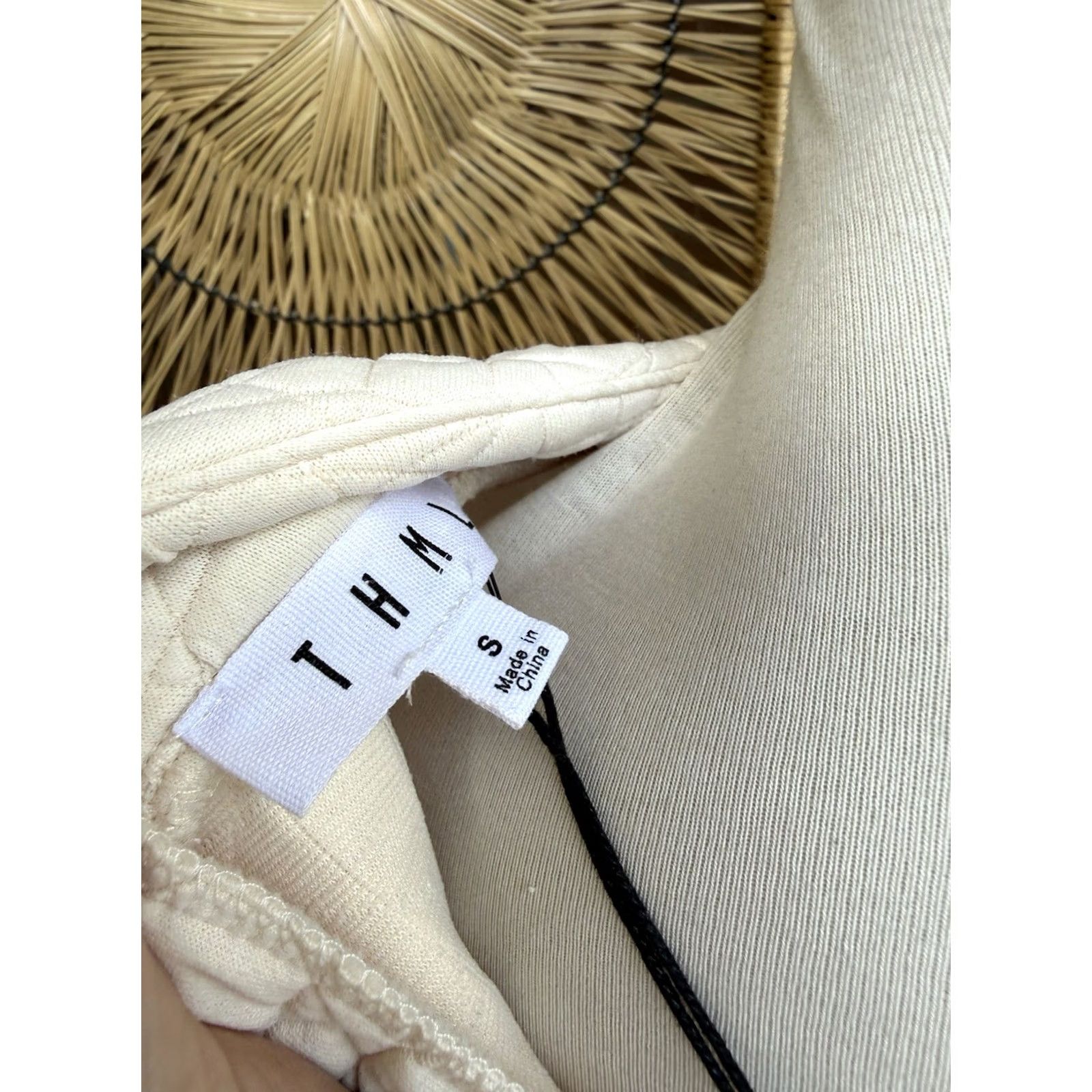 Vintage THML Quilted Dress Womens Small Ivory Puff Sleeve Mini Cottagecore Textured Size S / US 4 / IT 40 - 5 Thumbnail