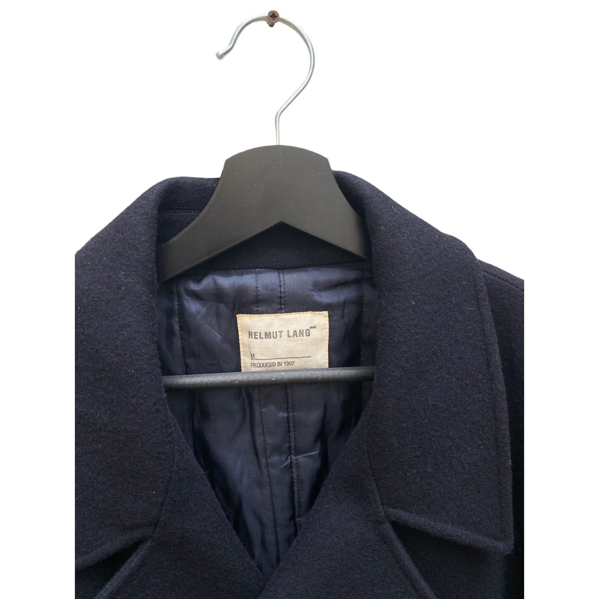 Helmut Lang 1997 Navy Wool Double Breasted Coat Size US M / EU 48-50 / 2 - 2 Thumbnail