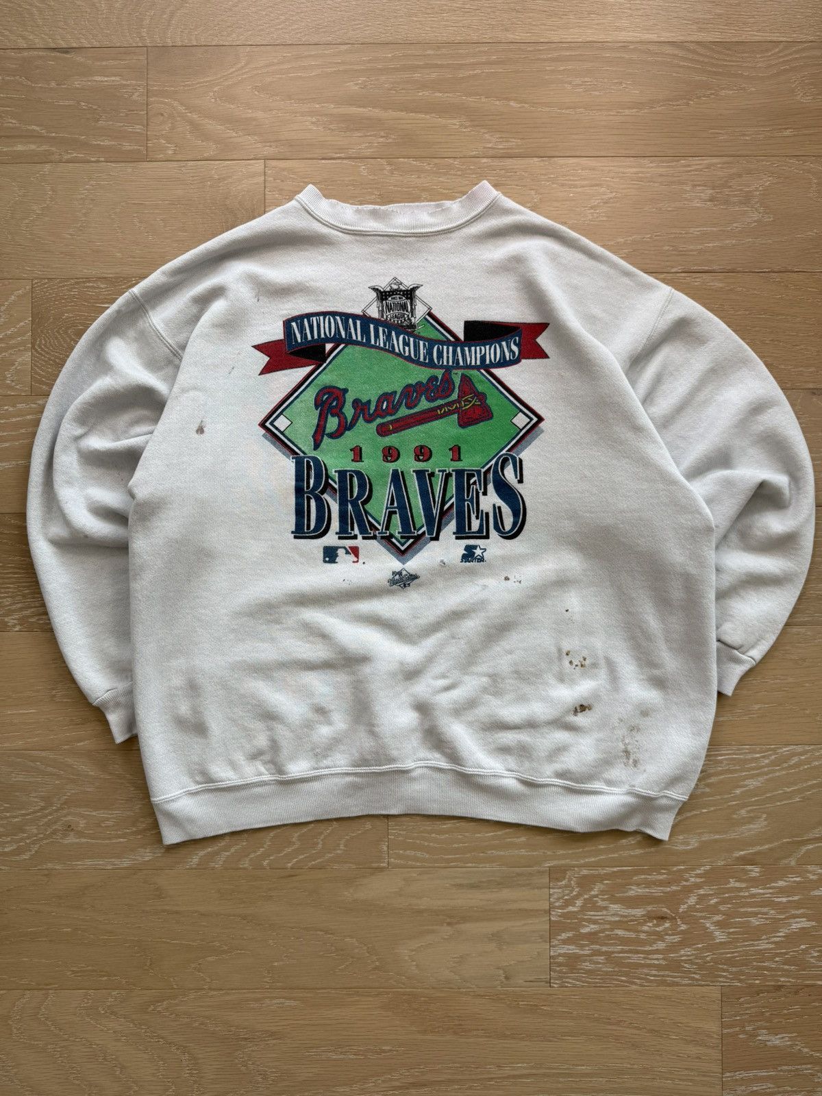 Starter Vintage Starter Atlanta Braves NL Champions ‘91 Sweatshirt Size US XL / EU 56 / 4 - 3 Thumbnail