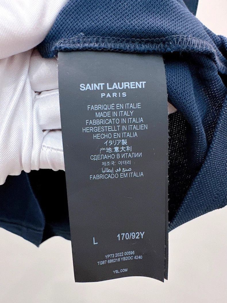 Saint Laurent Paris Saint Laurent Paris Cropped Polo Shirt Size L / US 10 / IT 46 - 4 Thumbnail