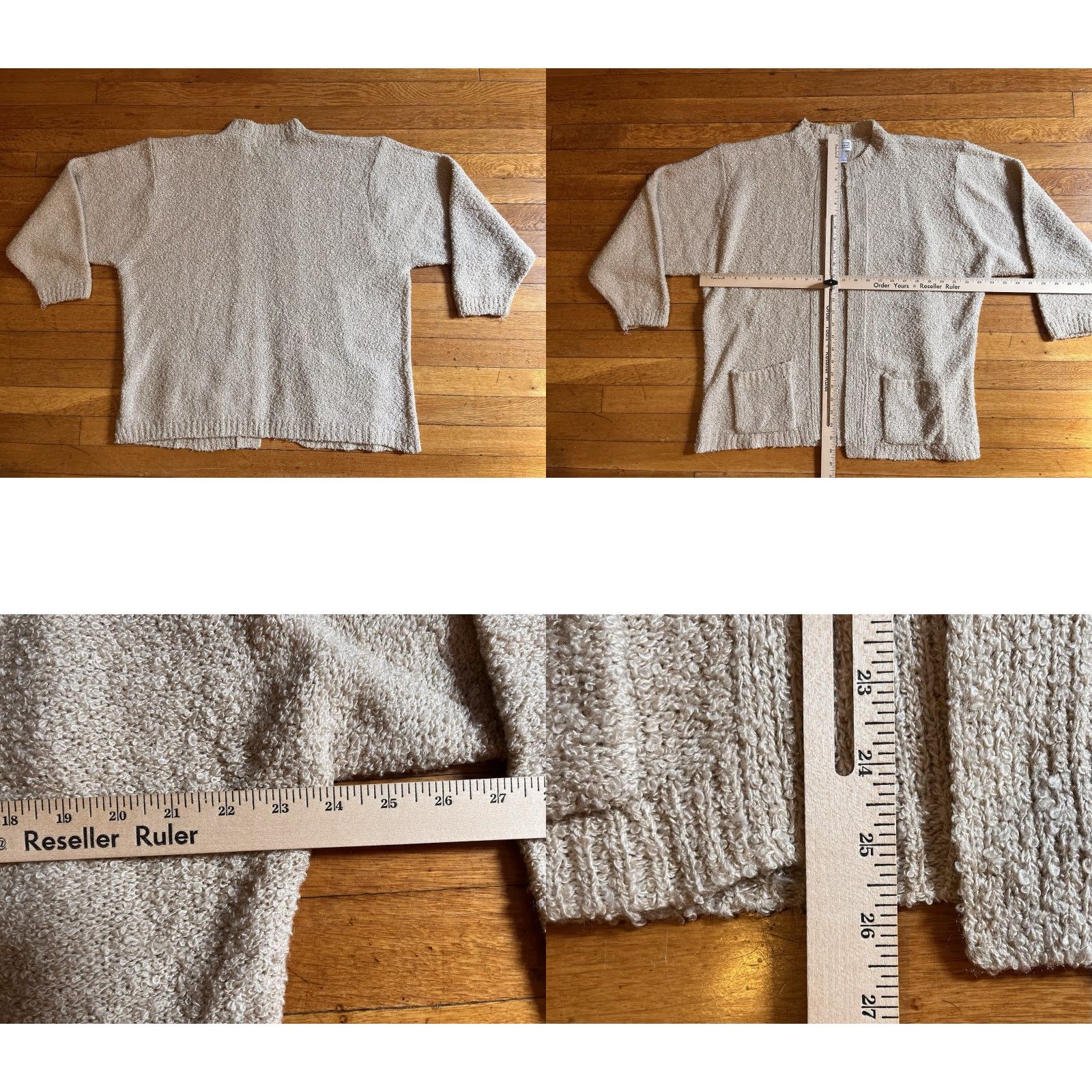 Vintage VINTAGE Steppingstones Cardigan Sweater Women’s 42 22W Beige Chenille Knit Cardigan Long Sleeve V-Neck Pockets Open Bohemian Retro Fall Winter 3/4? Size L / US 10 / IT 46 - 8 Thumbnail
