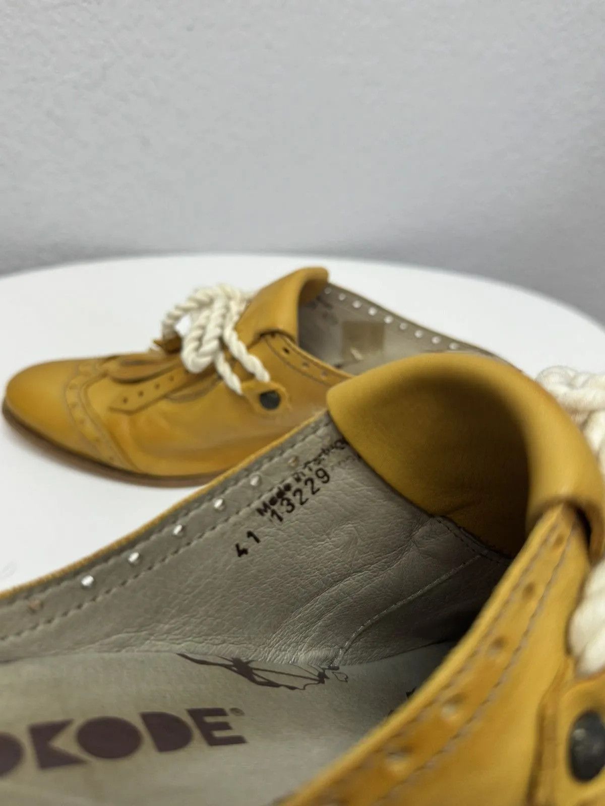 Other Vintage Ankle Leather Boots Sandals Yellow Prada Style Opium Size US 8 / EU 41 - 15 Thumbnail