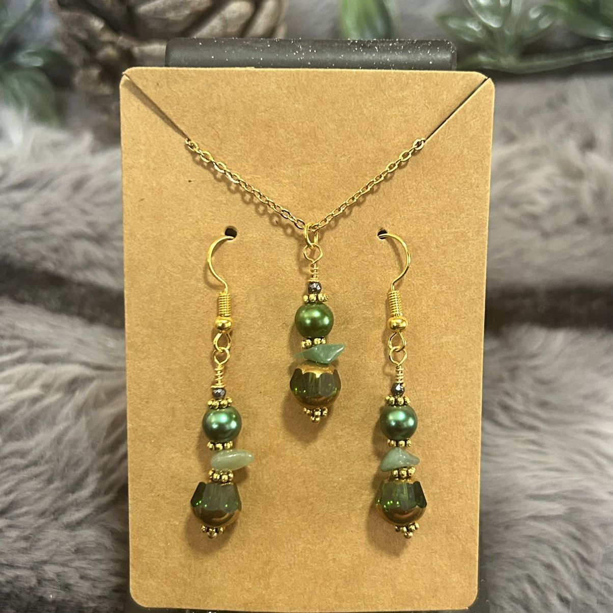 Handmade Handcrafted di-cut glass Czech pearl faceted hematite set Size ONE SIZE - 2 Thumbnail