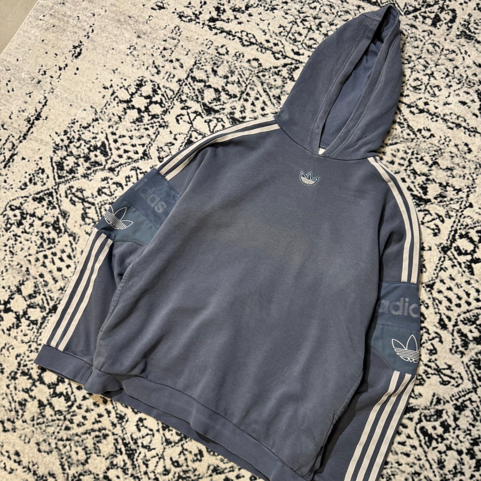 Adidas × Vintage Vintage Adidas Blue Cotton Hoodie Size XS Y2K Center Logo Size US XS / EU 42 / 0 - 5 Thumbnail