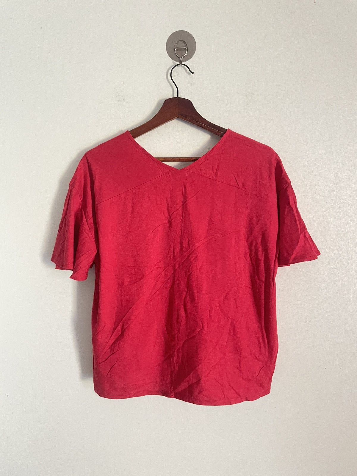 Denime Denime Red Blouse Size ONE SIZE - 2 Thumbnail