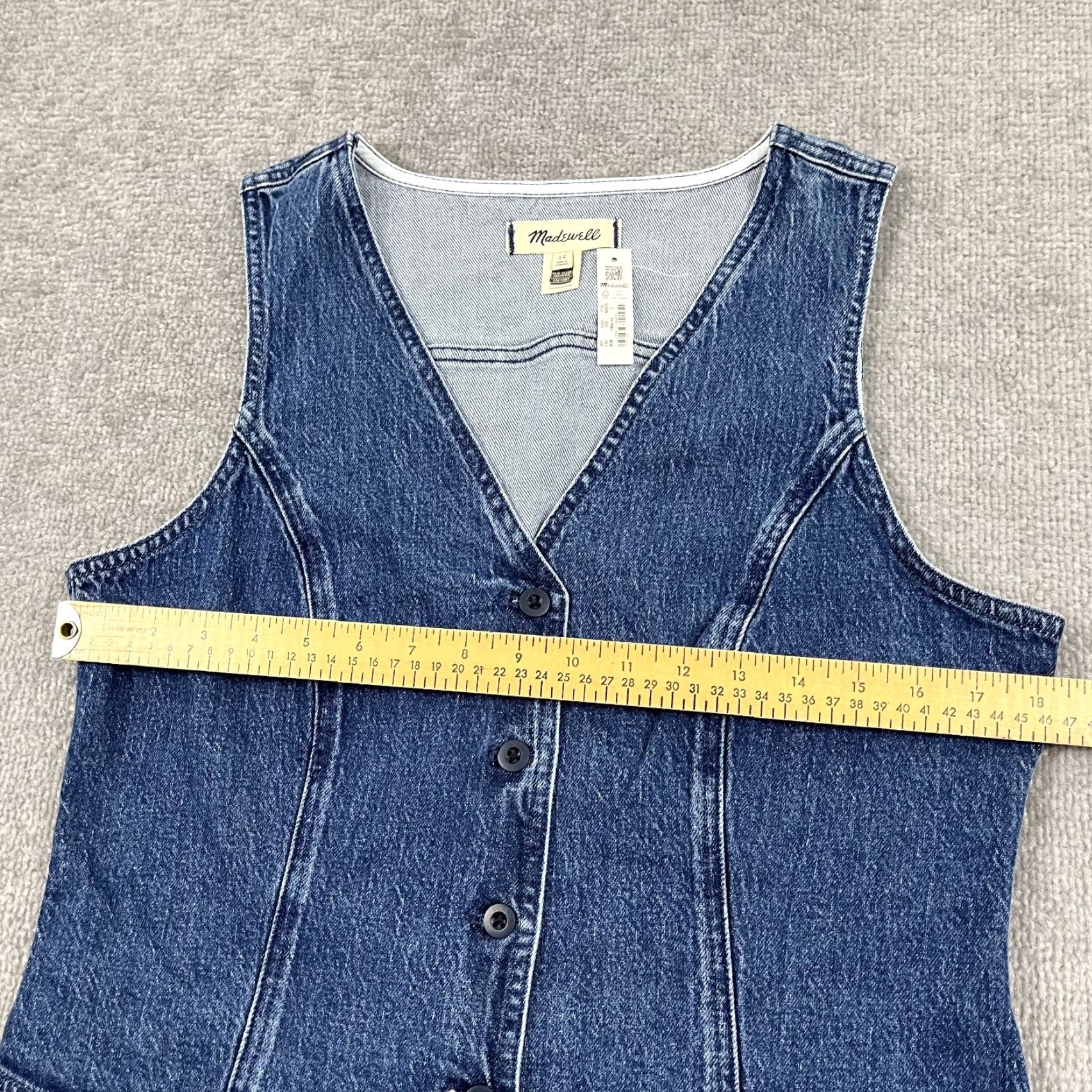 Madewell Madewell Denim Vest Women 12 Blue Western V-Neck Casual Size XL / US 12-14 / IT 48-50 - 4 Thumbnail