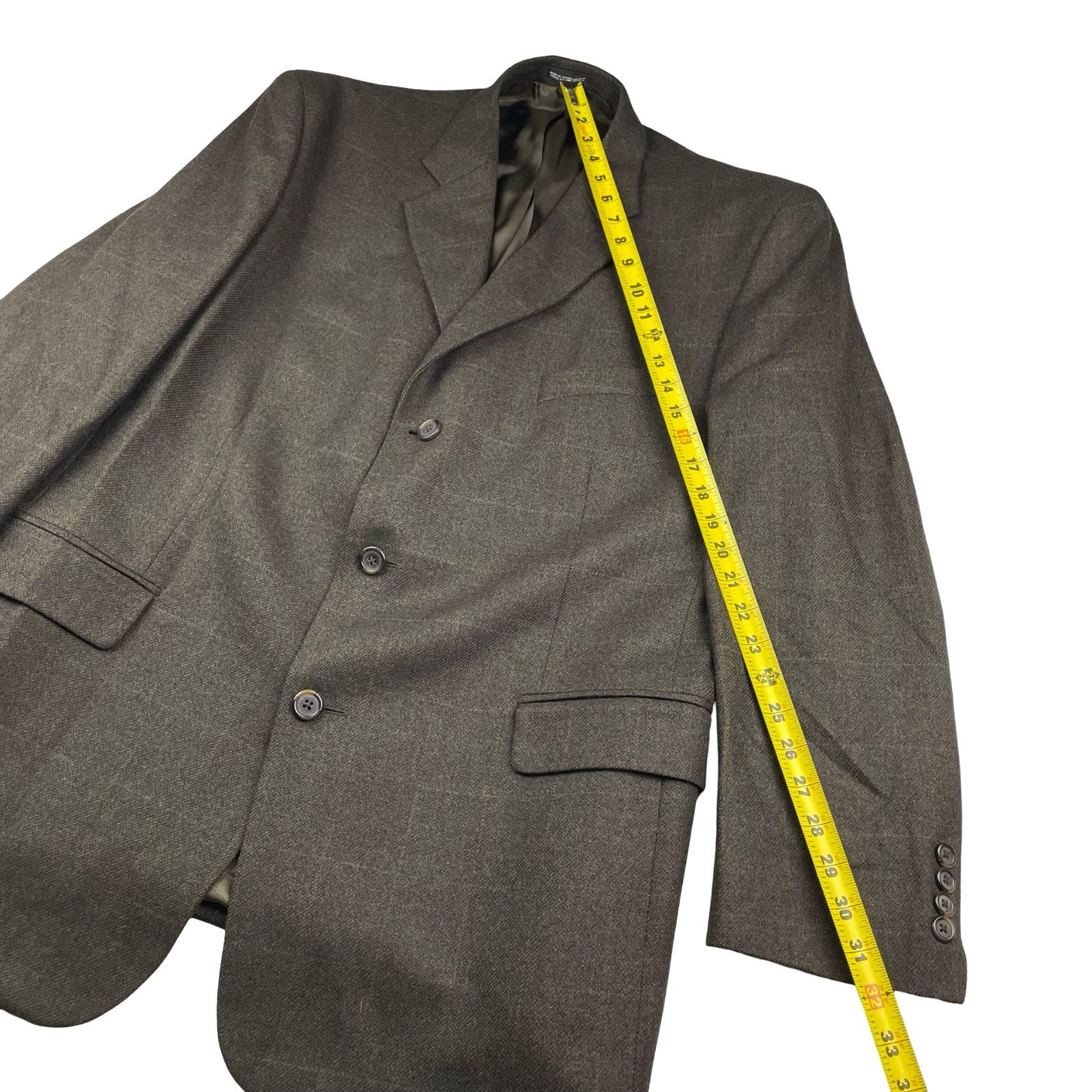 Stafford Stafford Men's Wool/Cashmere 3-Button Blazer Brown/Green/Blu Size 44R - 11 Thumbnail