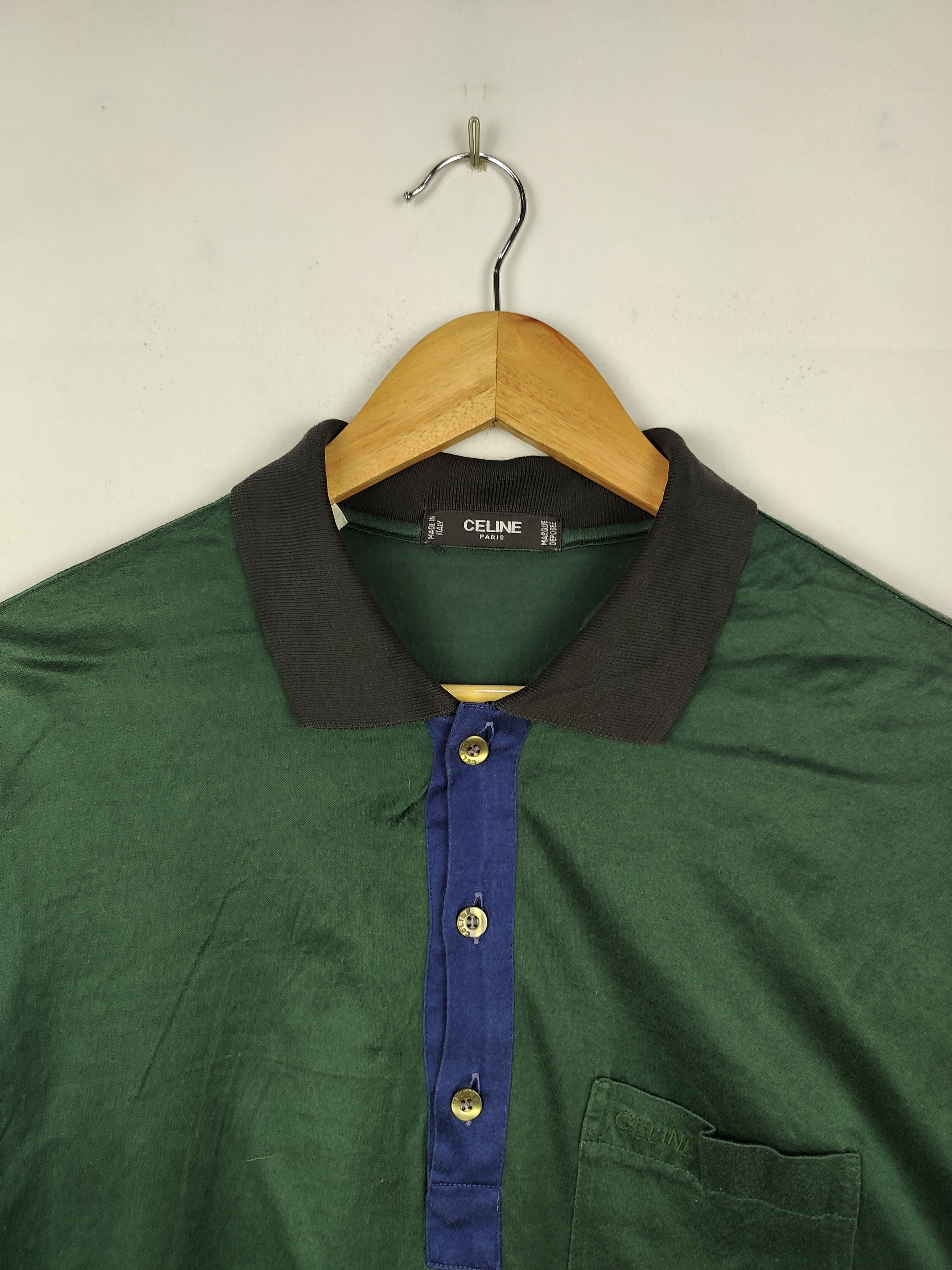 Celine × Vintage Vintage Celine Paris Polo Shirt Size US M / EU 48-50 / 2 - 2 Thumbnail