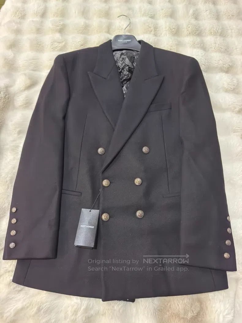Saint Laurent Paris Saint Laurent Paris Black and Gold Cashmere Wool Blend Ove Size US M / EU 48-50 / 2 - 1 Thumbnail