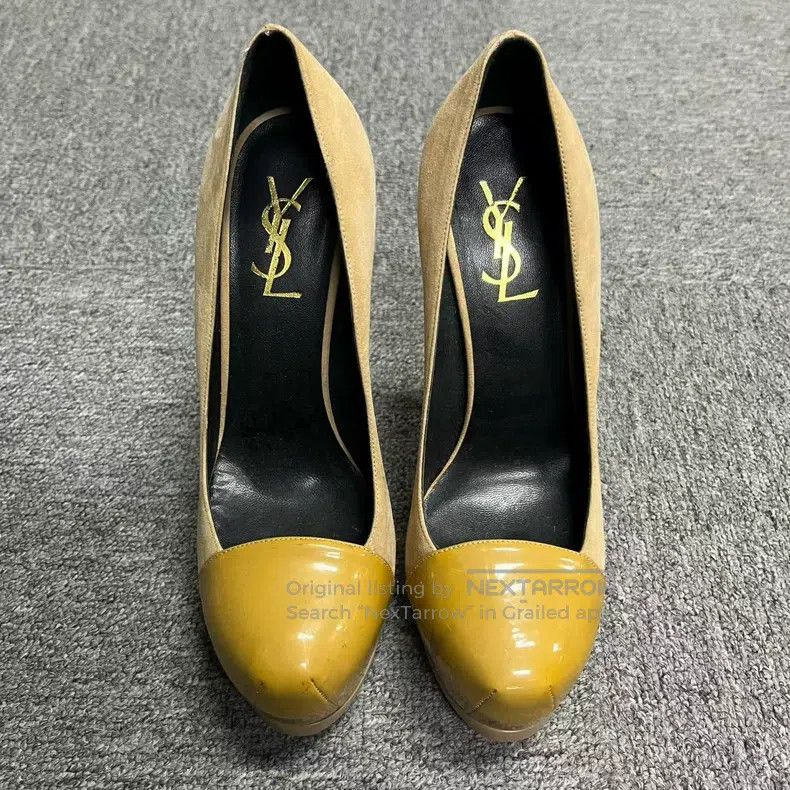 Saint Laurent Paris Saint Laurent Paris Gold Leather Pointed Toe Slip-On Thin Size US 7 / IT 37 - 2 Thumbnail