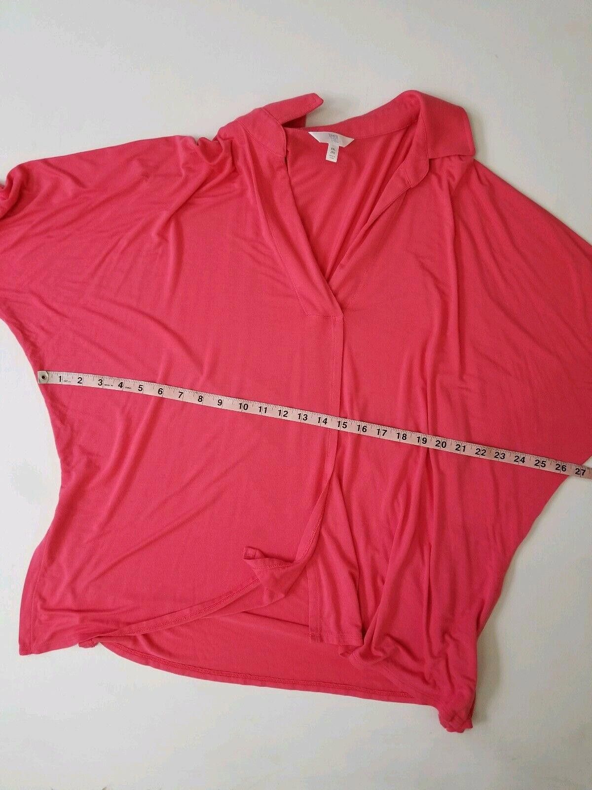 Designer Time & Tru Top Womens Xxl Plus 20 Pin V Neck Collar Dolman Size 3XL / US 20-22 - 4 Thumbnail