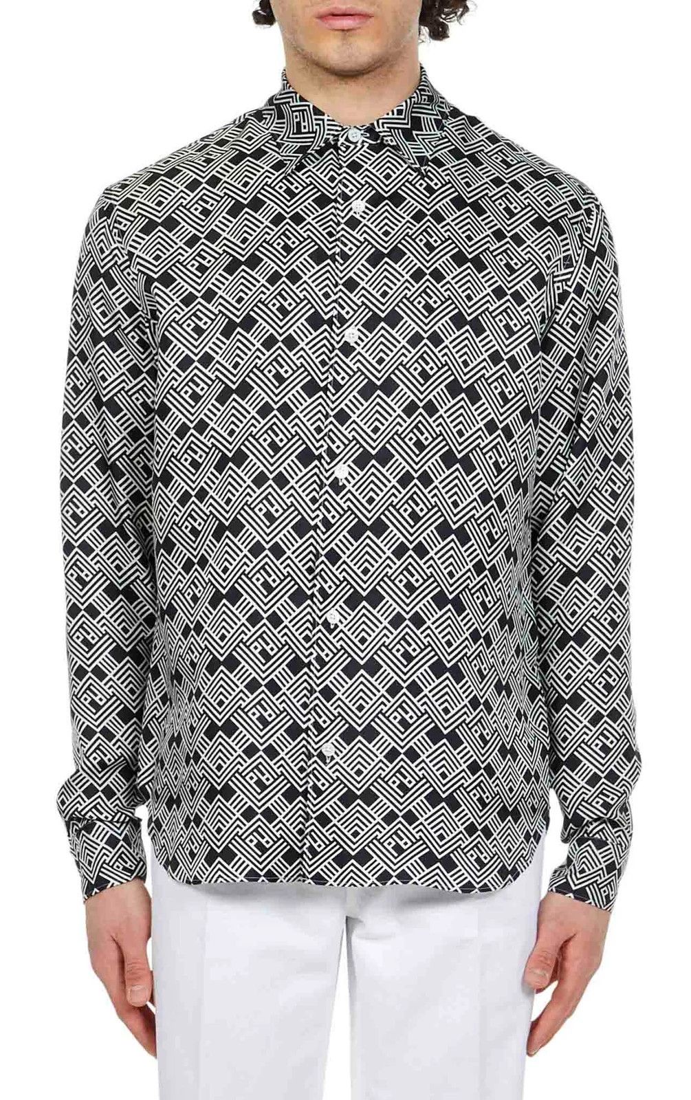 Palm Angels o1y0325 Patterned Shirt in Black/White Size US S / EU 44-46 / 1 - 2 Thumbnail