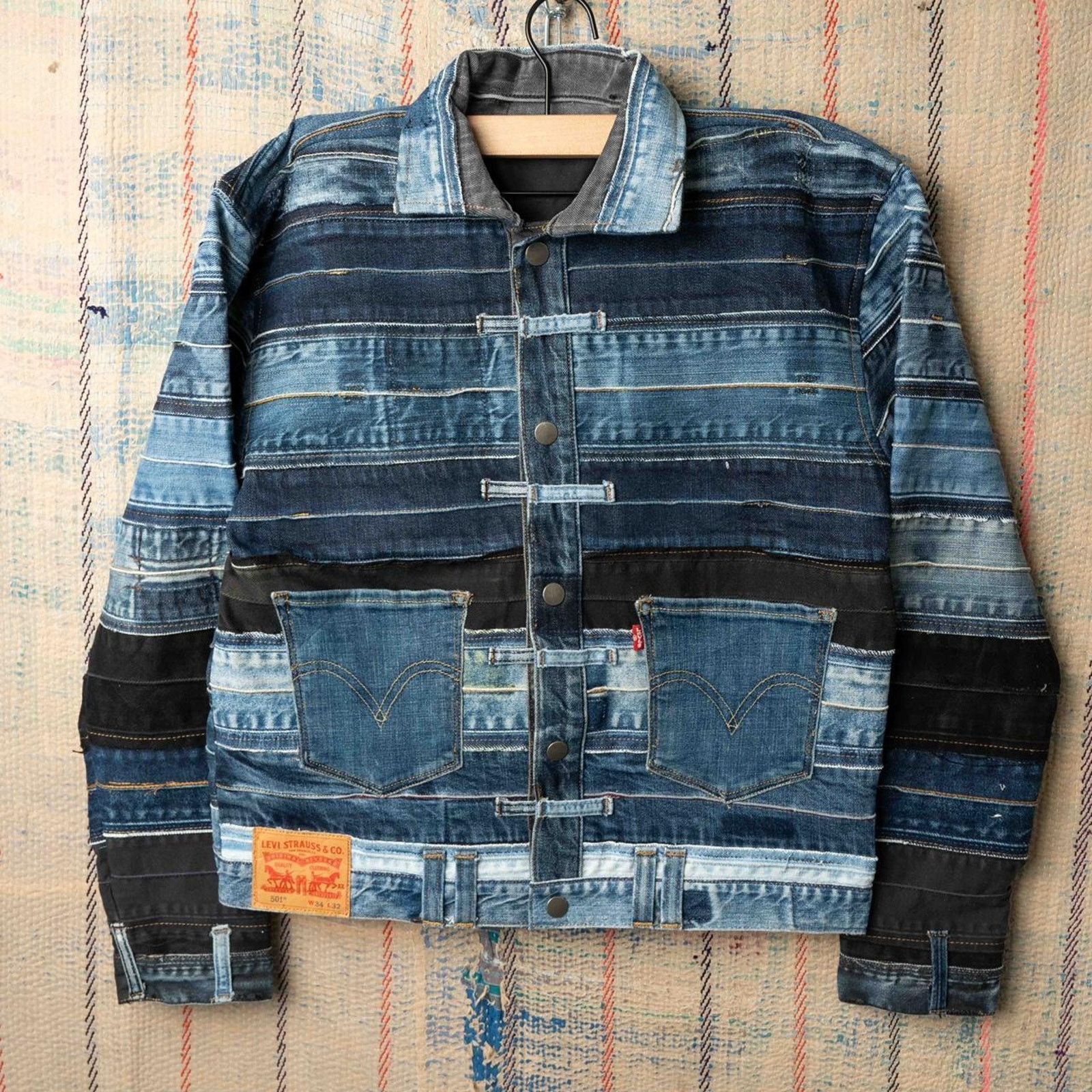 Levi's Custom Upcycled levis denim jacket , One of One Rework Small Size US S / EU 44-46 / 1 - 1 Thumbnail