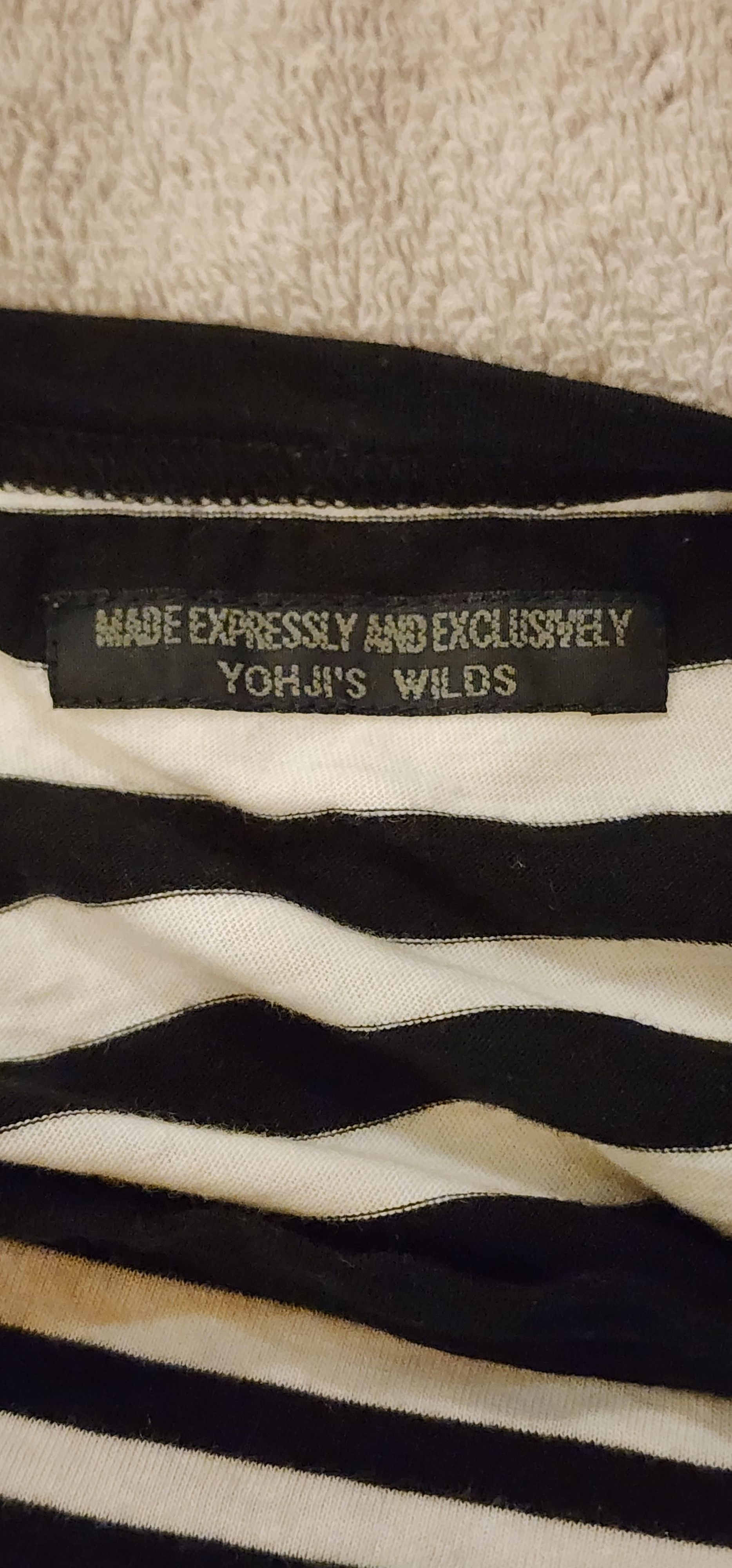 Yohji Yamamoto Asymmetrical Striped Henley Long Sleeve Tee Size US L / EU 52-54 / 3 - 4 Thumbnail
