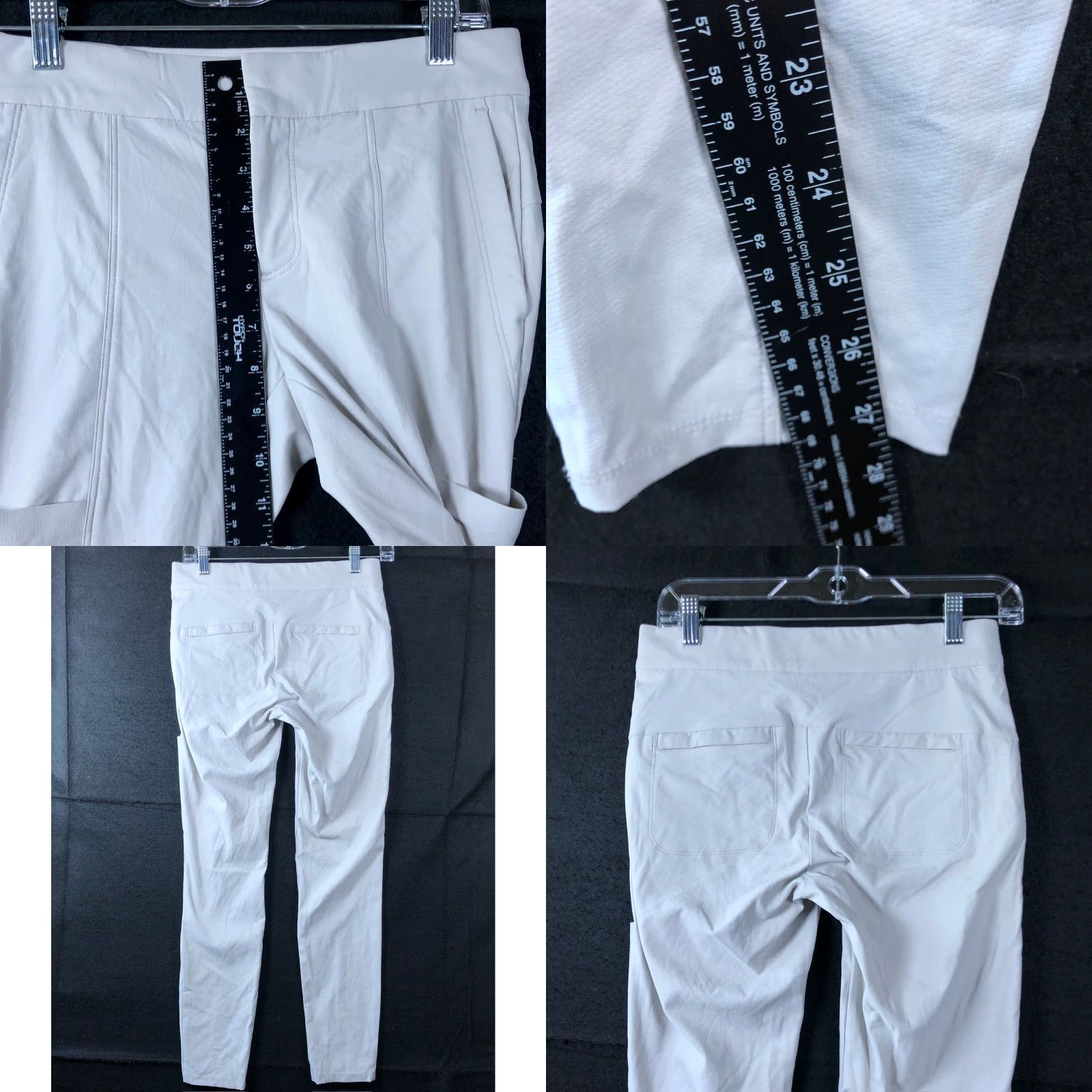 Athleta VINTAGE Athleta Womens Pants Bone Mid Rise Petite Skinny Open Front Pocket Stretch 0P Size 28" / US 6 / IT 42 - 8 Thumbnail
