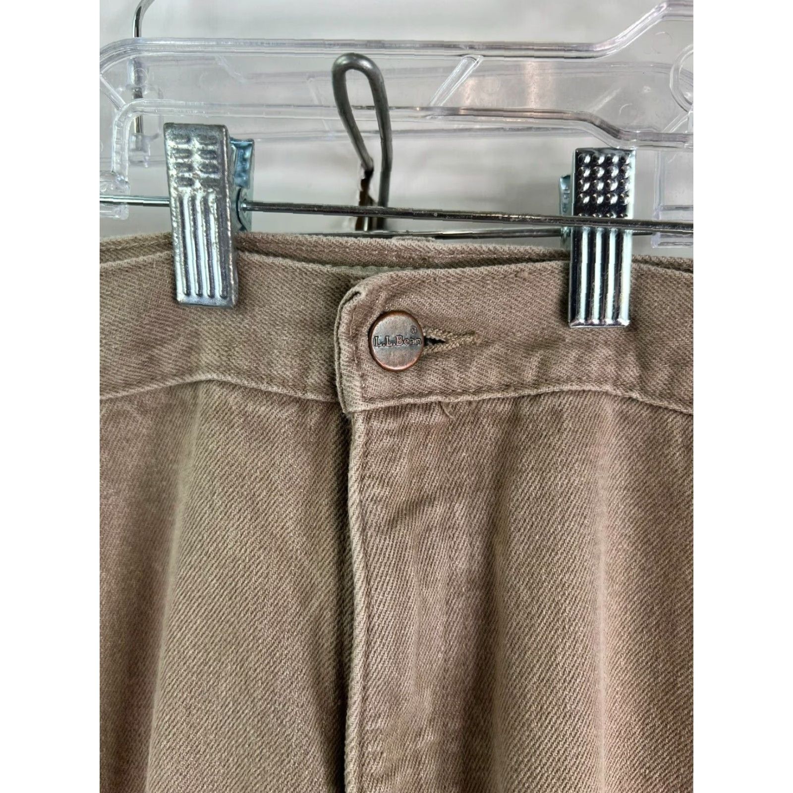 Vintage L.L. Bean Natural Fit Lined Jeans Mens Relaxed Size 42x30 Beige Denim 5-Pocket High Rise Nature Size US 42 / EU 58 - 4 Thumbnail
