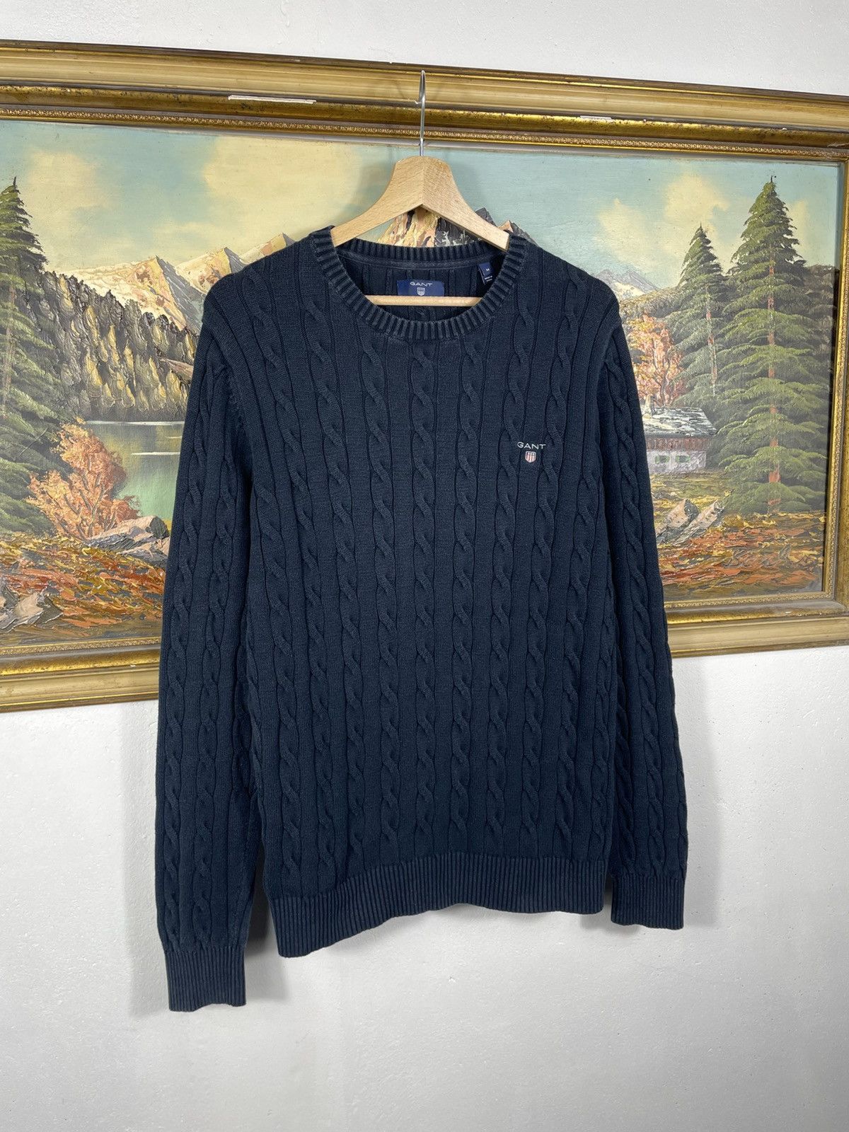 Gant Gant Navy Knitted Jumper Pull Premium Luxury Braid Knitwear Size US M / EU 48-50 / 2 - 3 Thumbnail