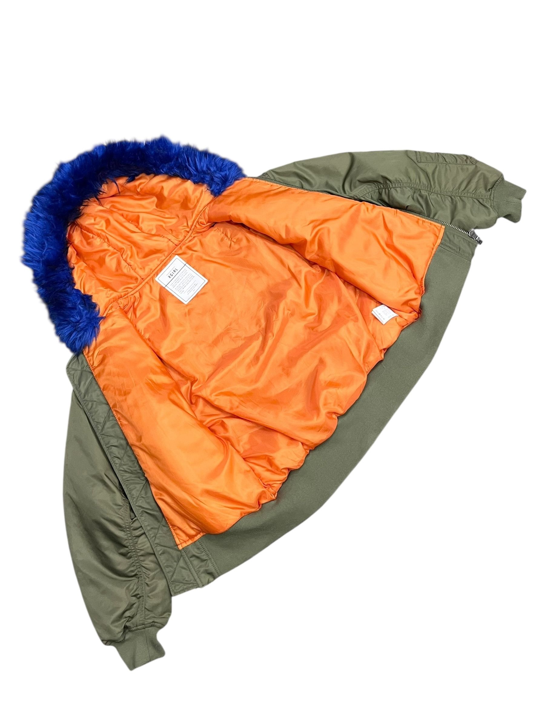X-Girl 🔥GORGEOUS X-GIRL Ice Blue Fur MA-1 Bomber Jacket Vintage Size M / US 6-8 / IT 42-44 - 9 Thumbnail