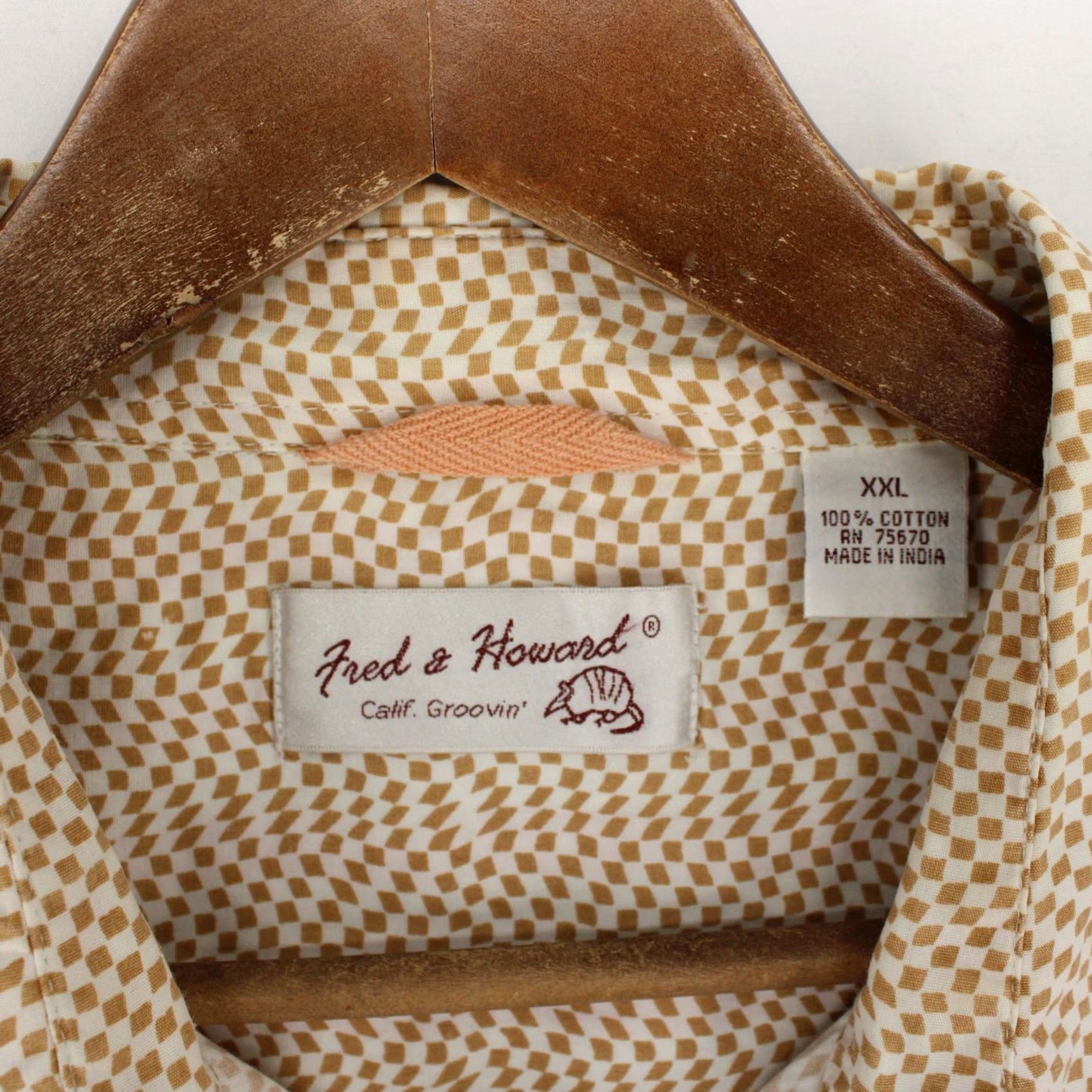 FRED Fred And Howard Shirt Mens XXL Tan Geometric Long Sleeve Pearl Snap Western Size US XXL / EU 58 / 5 - 6 Thumbnail