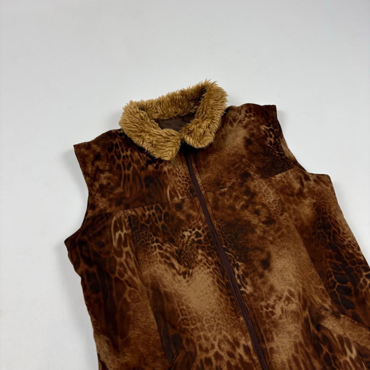 Japanese Brand × Vintage Leopard print fur vest Size S / US 4 / IT 40 - 2 Thumbnail