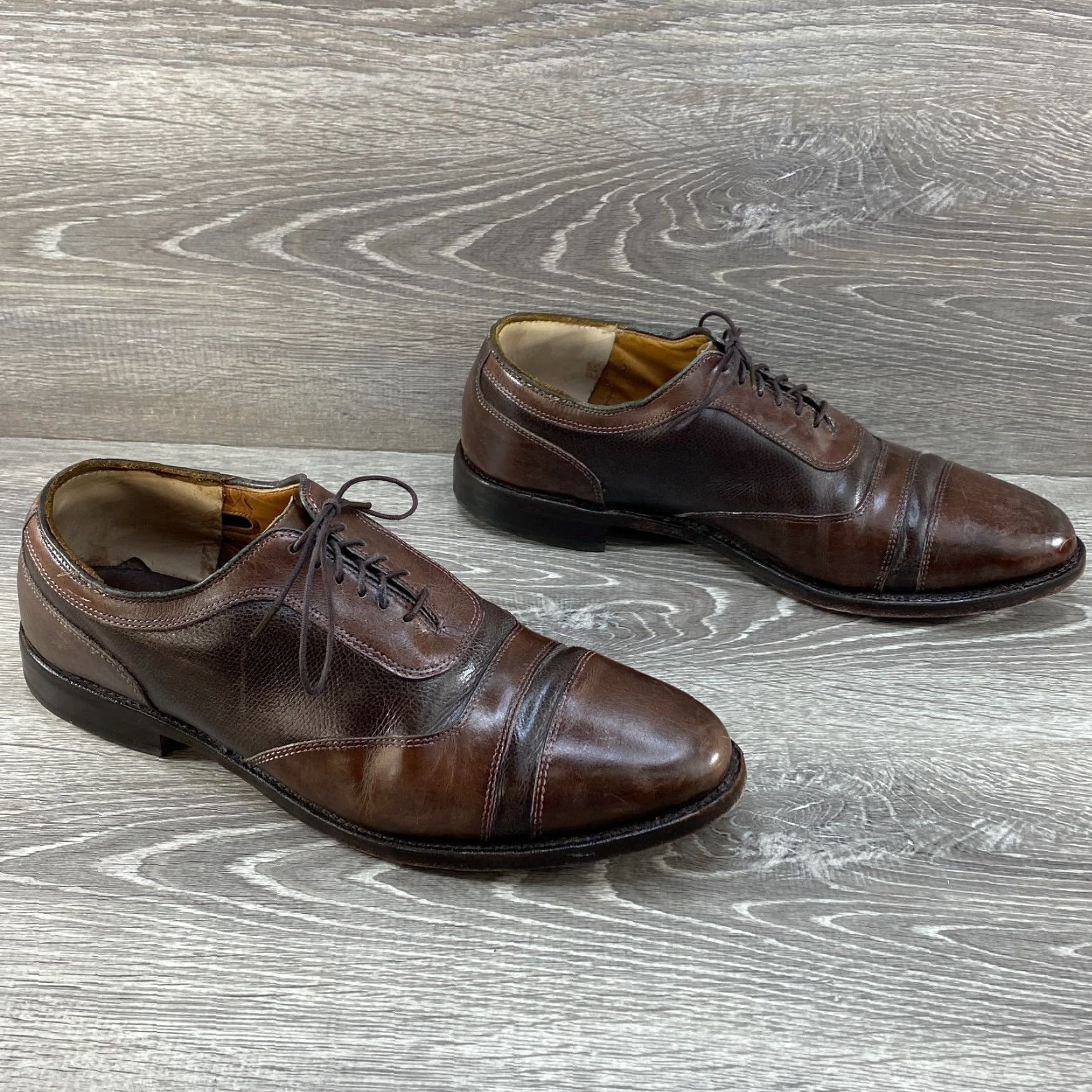 Allen Edmonds VINTAGE ALLEN EDMONDS Winhall 6448 Brown Cap Toe Oxford Leather Dress Shoes Size 10 D Mens Shoes Size ONE SIZE - 5 Thumbnail