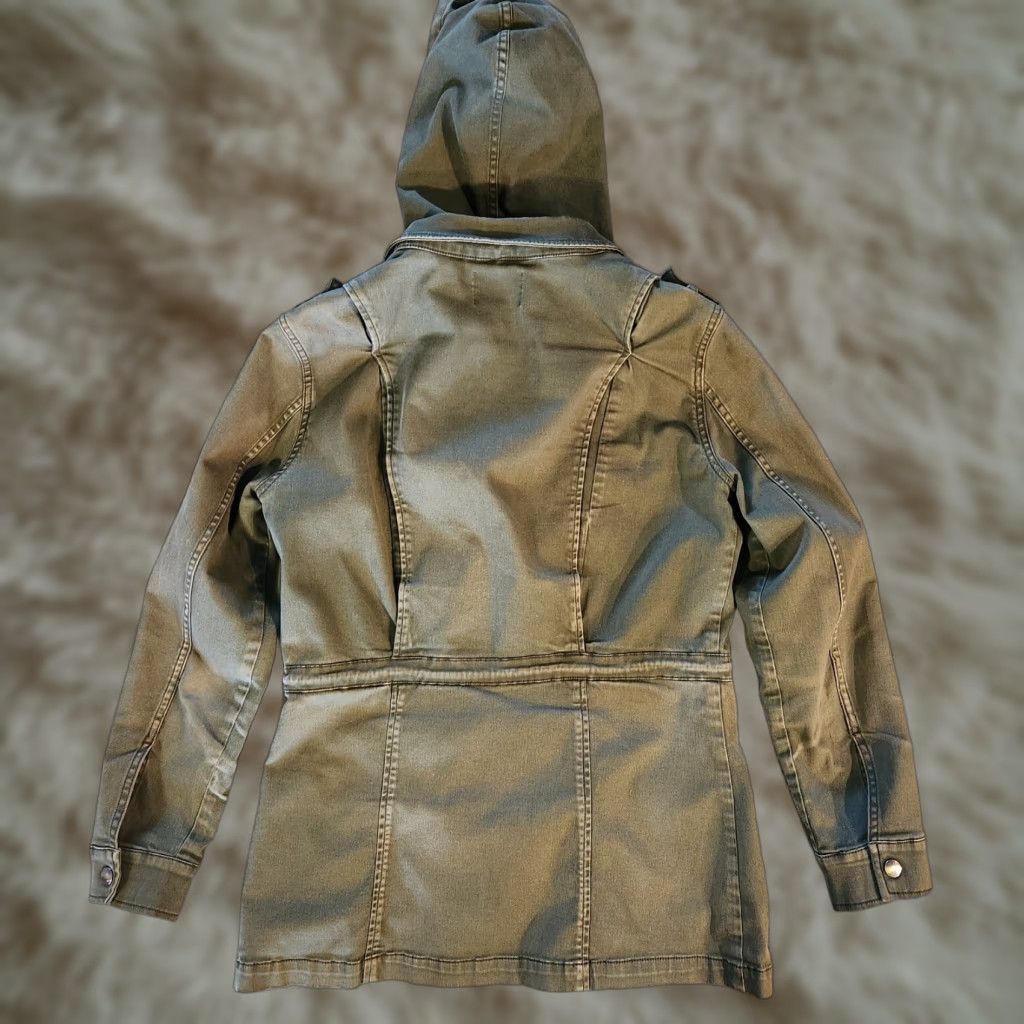 Market Womens Market & Spruce Jacket Size S Military Green Pockets Removable Hood Full Zip Snap Casual Narrow Size S / US 4 / IT 40 - 1 Thumbnail