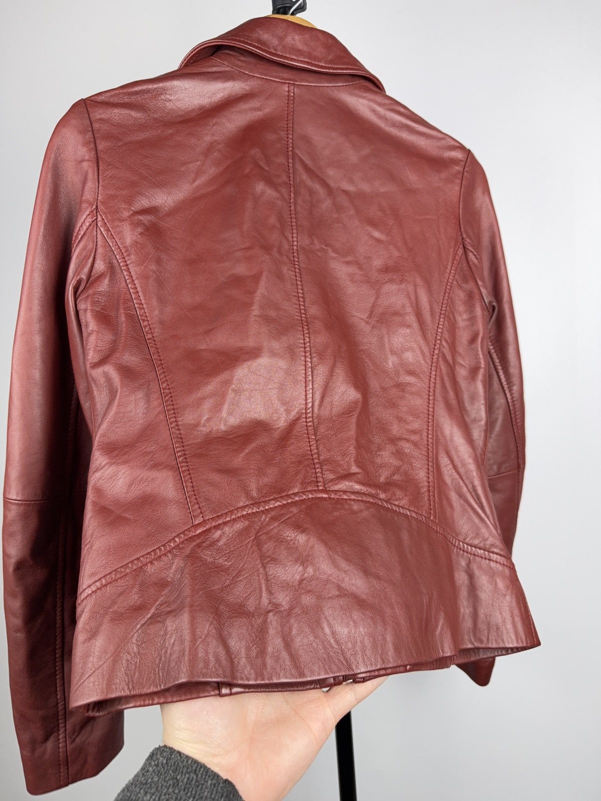 Genuine Leather Avant Garde 00s Red Leather Biker Moto Punk Rock Jacket Size S / US 4 / IT 40 - 17 Thumbnail