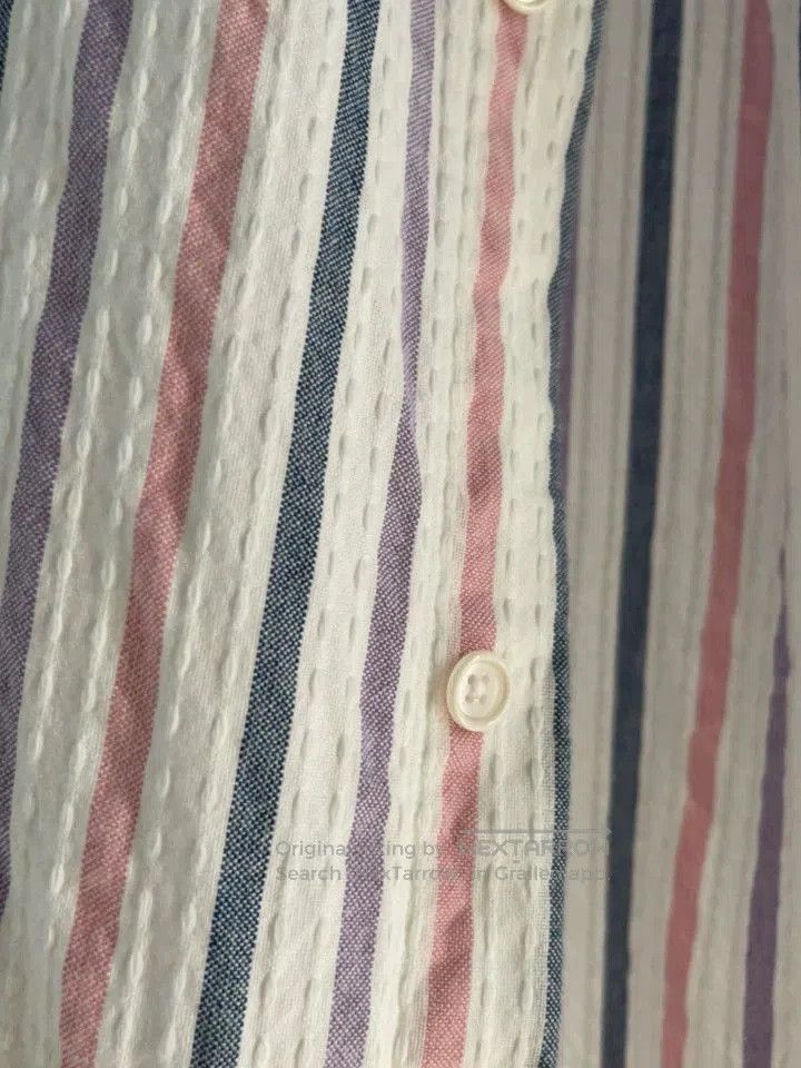 KUON handmade striped short sleeve shirt. Size US XL / EU 56 / 4 - 3 Thumbnail