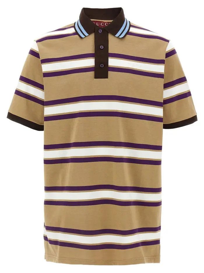 Gucci o1loc1c0226 824338 Jersey Logo Polo Shirt in Multicolor Size US XS / EU 42 / 0 - 1 Thumbnail