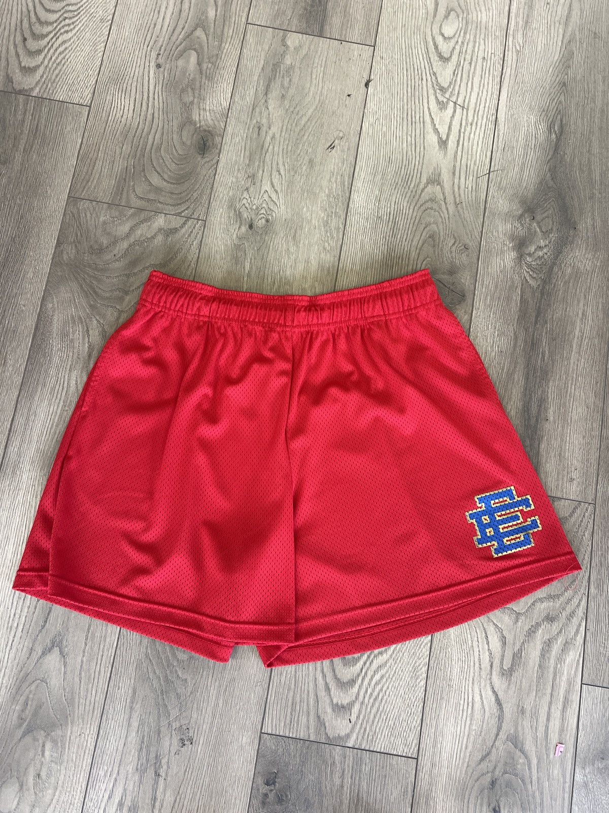 Eric Emanuel Basic Shorts Red Blue Brown Outline