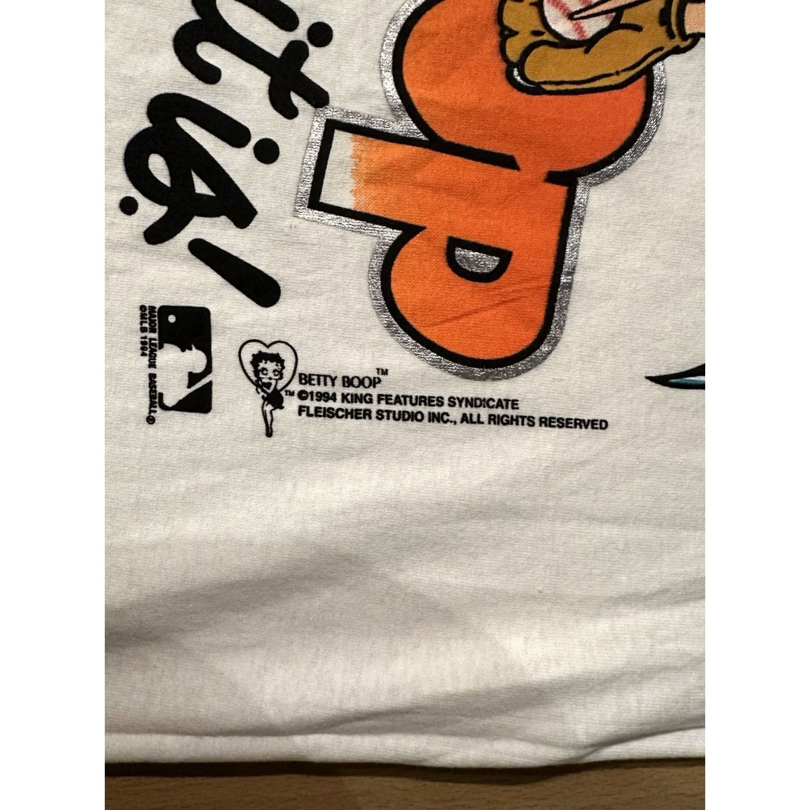 Changes VINTAGE 90s Florida Marlins Betty Boop T-Shirt MLB Single Stitch L White Uni Adults Mens Womens Size US L / EU 52-54 / 3 - 3 Thumbnail