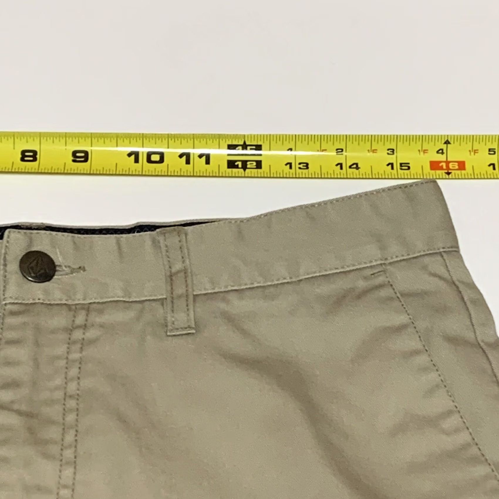 Volcom Volcom Frickin' Modern Chino Shorts Mens 30 Inseam 10 Inches Khaki Beige Flat Front Pockets Casual Cotton Blend Zip Regular 30 Size US 30 / EU 46 - 4 Thumbnail