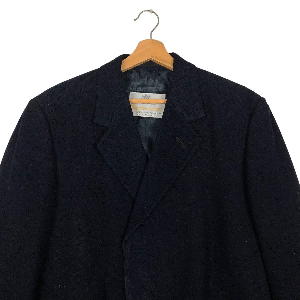 Vintage 🔥Rich Royal Blue - Fly Long Jacket Wool Aquascutum England Size US M / EU 48-50 / 2 - 2 Thumbnail