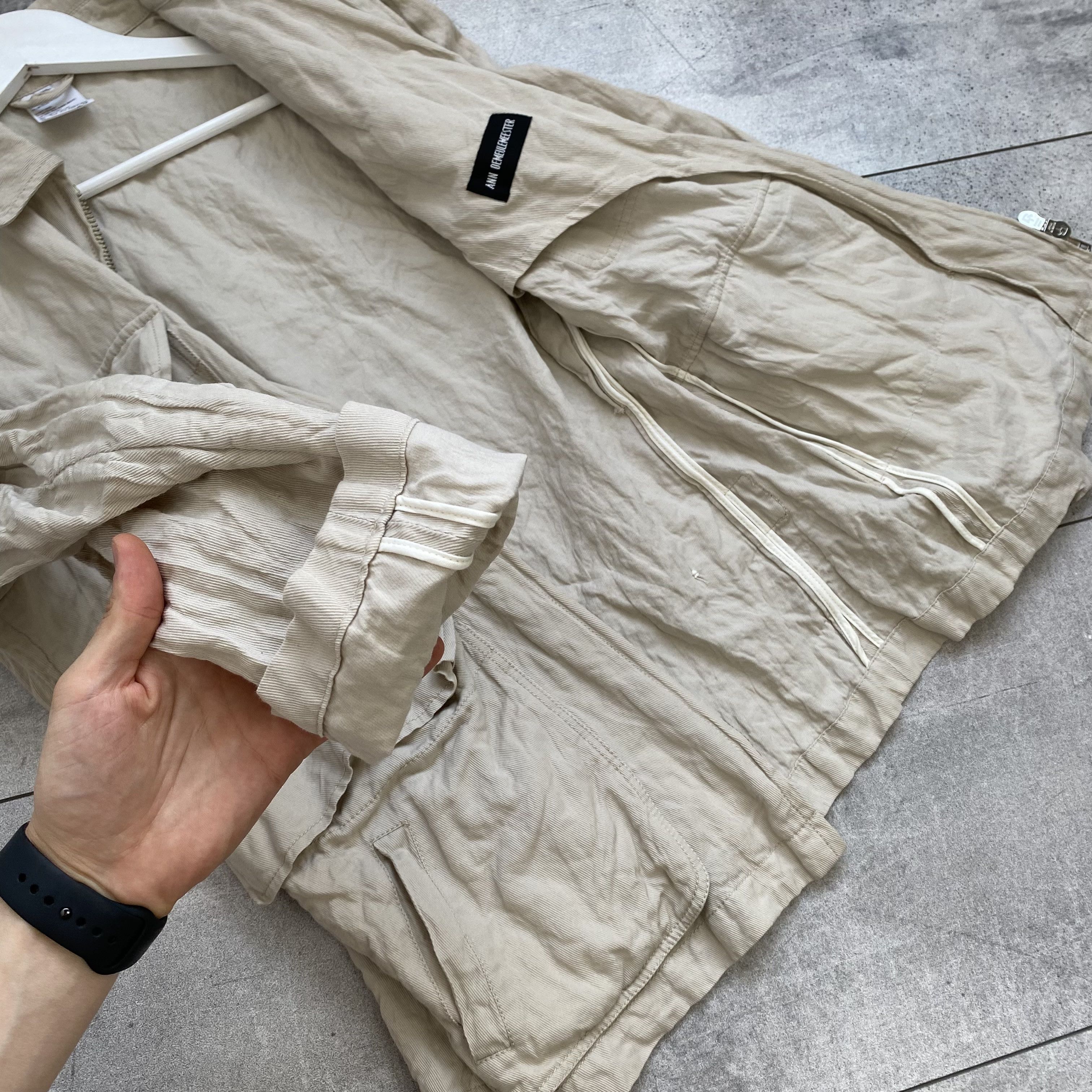 Ann Demeulemeester Ann Demeulemeester Beige Cargo Double Zip Jacket Size US XL / EU 56 / 4 - 14 Thumbnail