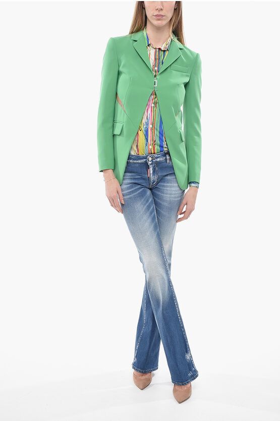 Dsquared2 og1mm0624 Single Breasted Blazer in Green Size M / US 6-8 / IT 42-44 - 4 Thumbnail