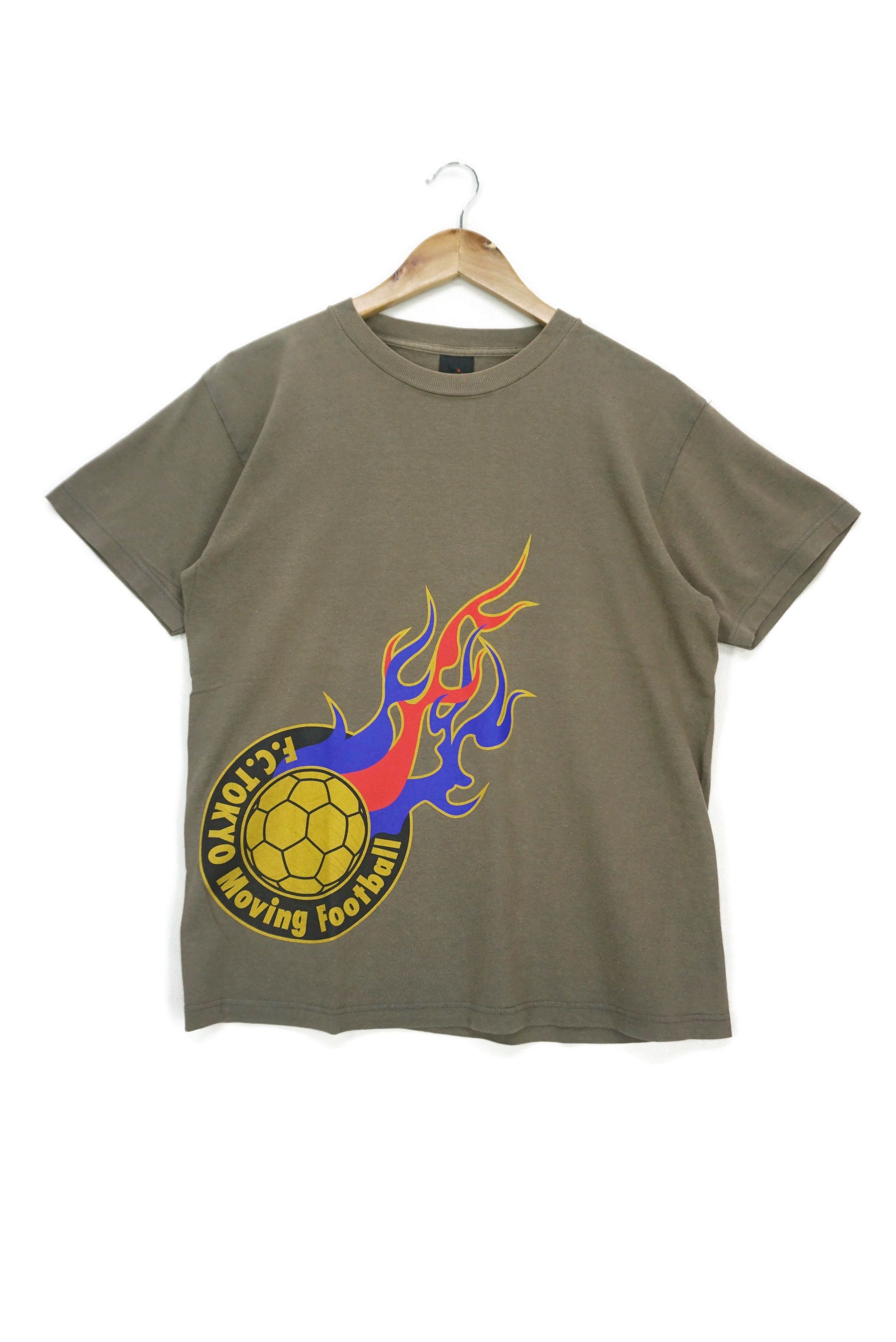 Japanese Brand FC Tokyo Football Club Tokyo J1 League Flaming Ball Tee Size US M / EU 48-50 / 2 - 1 Thumbnail