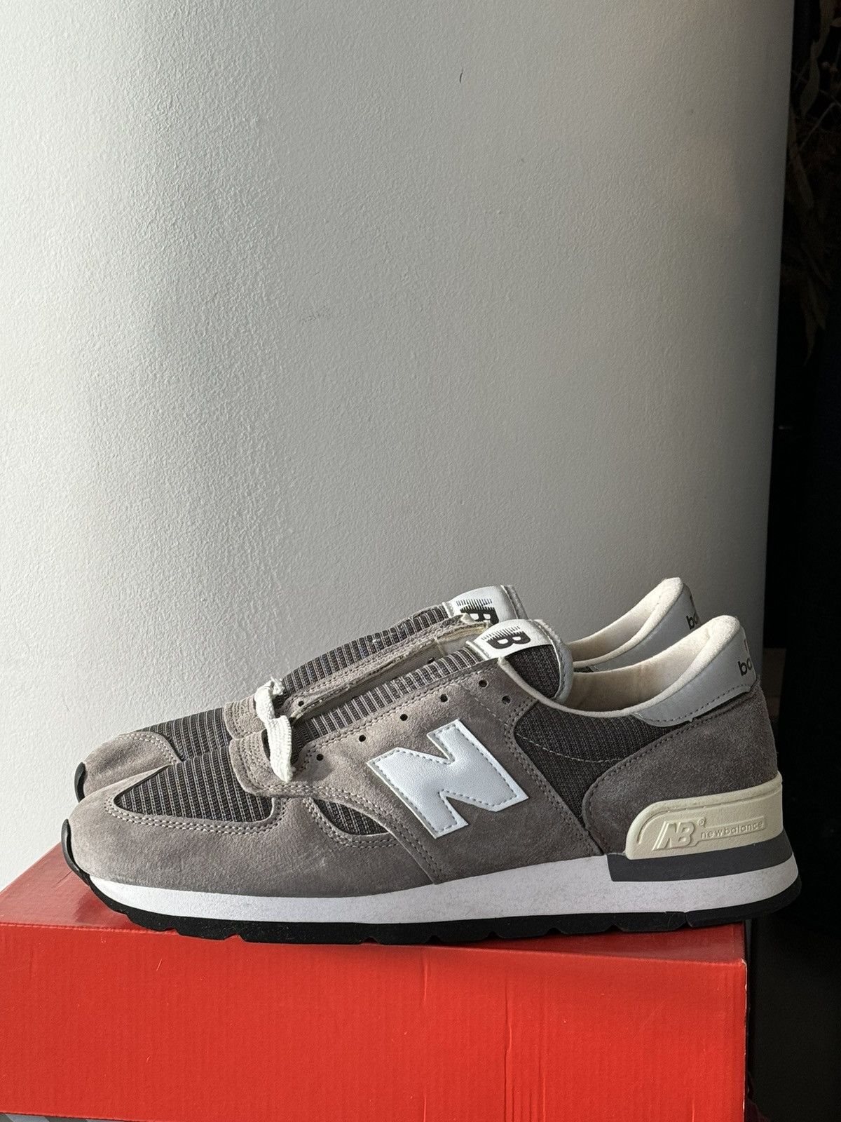 image of New Balance 990V1 OG Grey Suede With Vibram Soles Shoes in Medium Gray, Men's (Size 12)