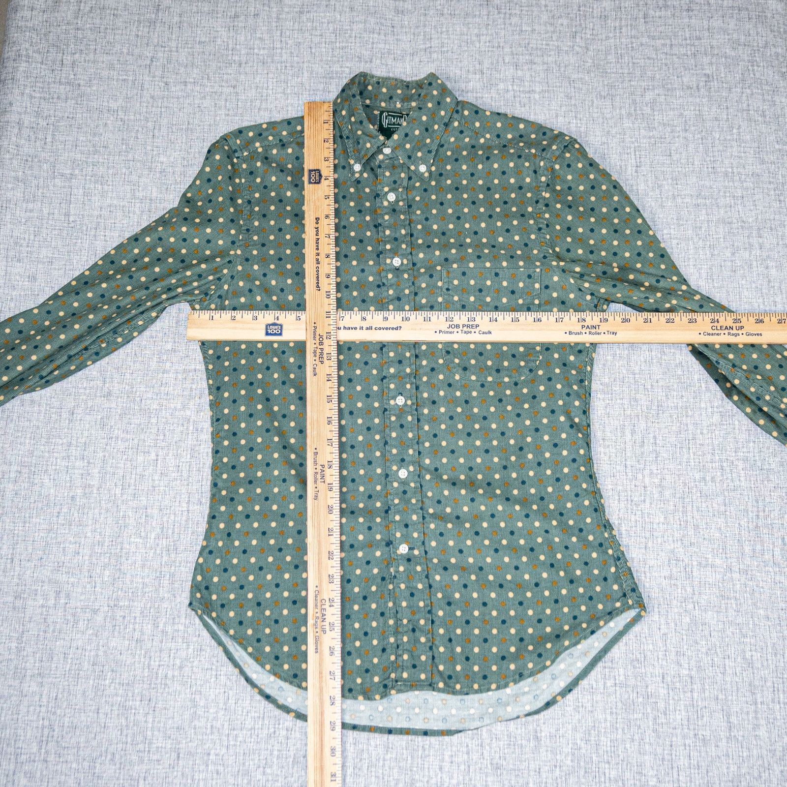 Gitman Bros. Gitman Bros VINTAGE Corduroy Button Down Shirt Green Dot Size US S / EU 44-46 / 1 - 5 Thumbnail