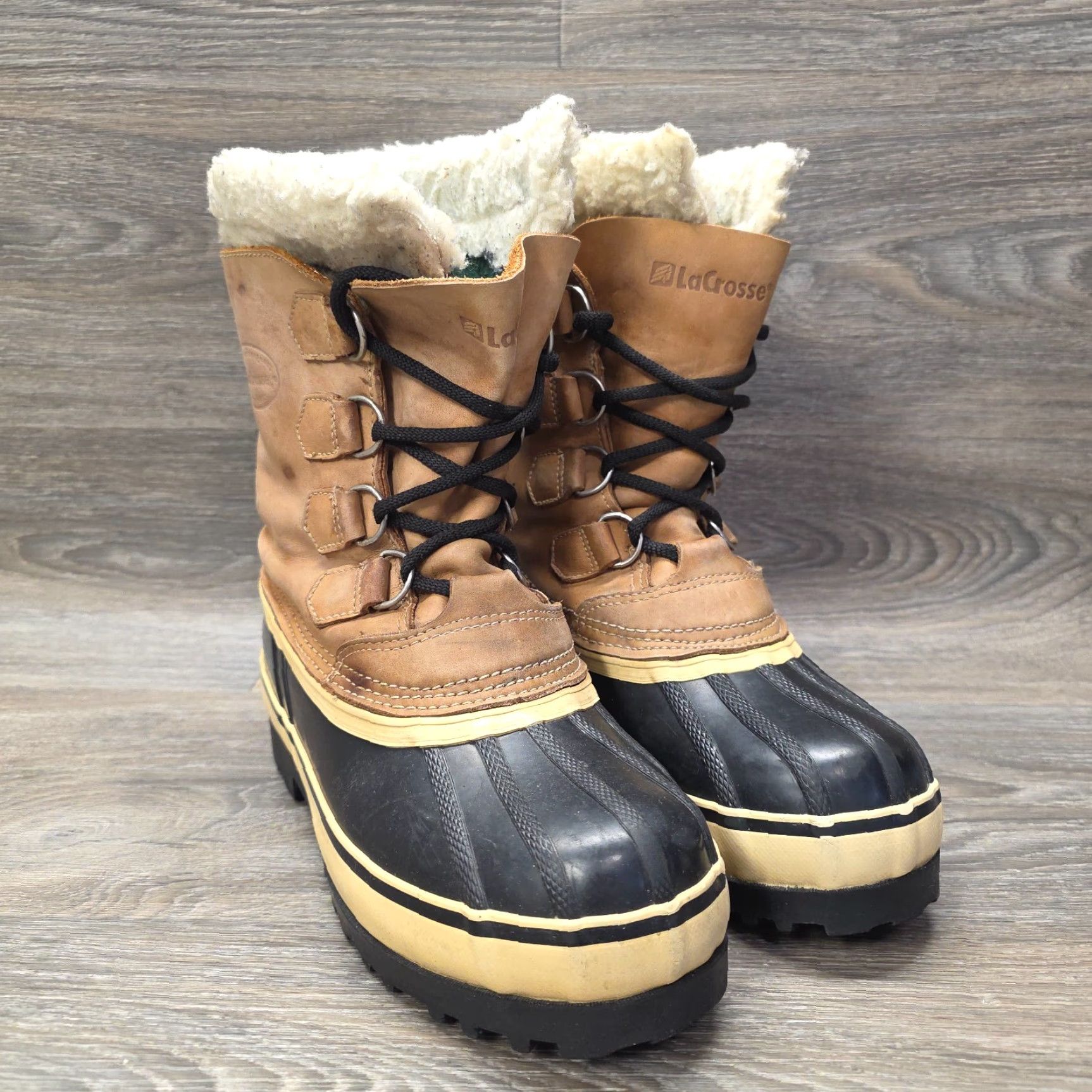 VINTAGE LaCrosse Women's Winter Boots Size Brown Faux Fur Lined