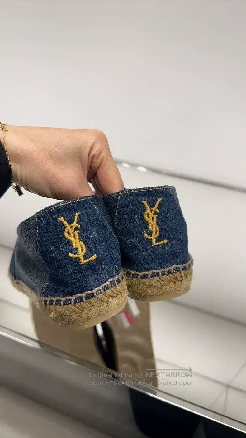 Saint Laurent Paris Saint Laurent Paris Fisherman Shoes, Denim Fabric Shoes Size US 7 / EU 40 - 2 Thumbnail