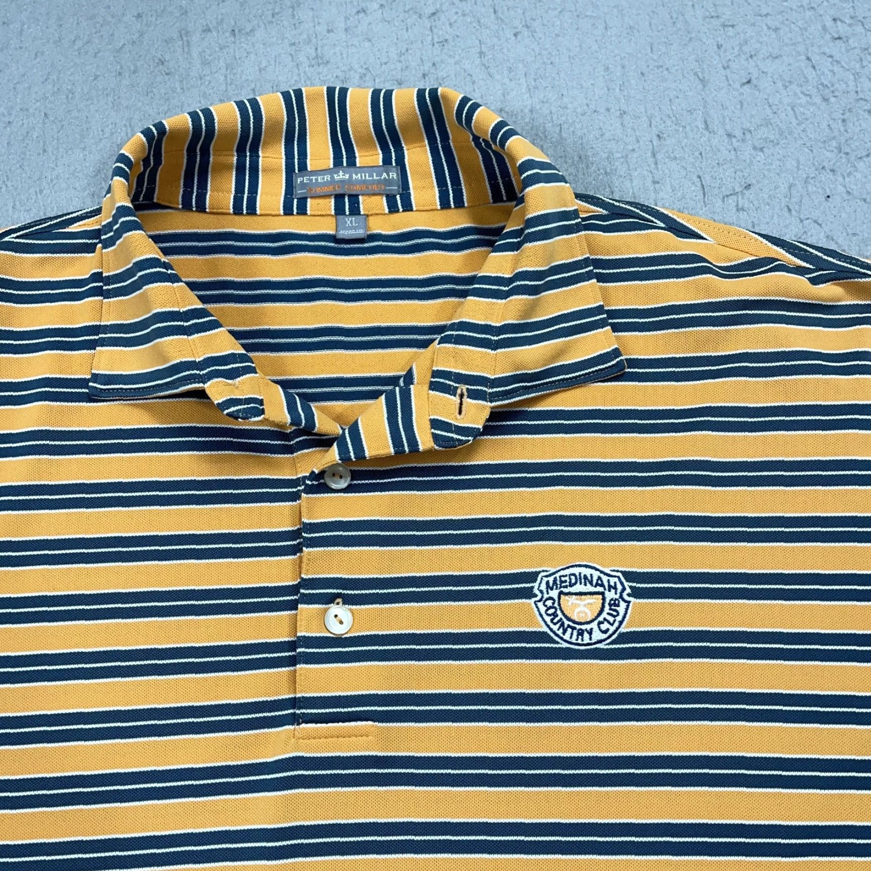 Peter Millar Peter Millar Summer Comfort Polo Shirt Mens XL Orange Striped Performance Golf Sports Classic Preppy Casual Sleeveless? Size US XL / EU 56 / 4 - 2 Thumbnail