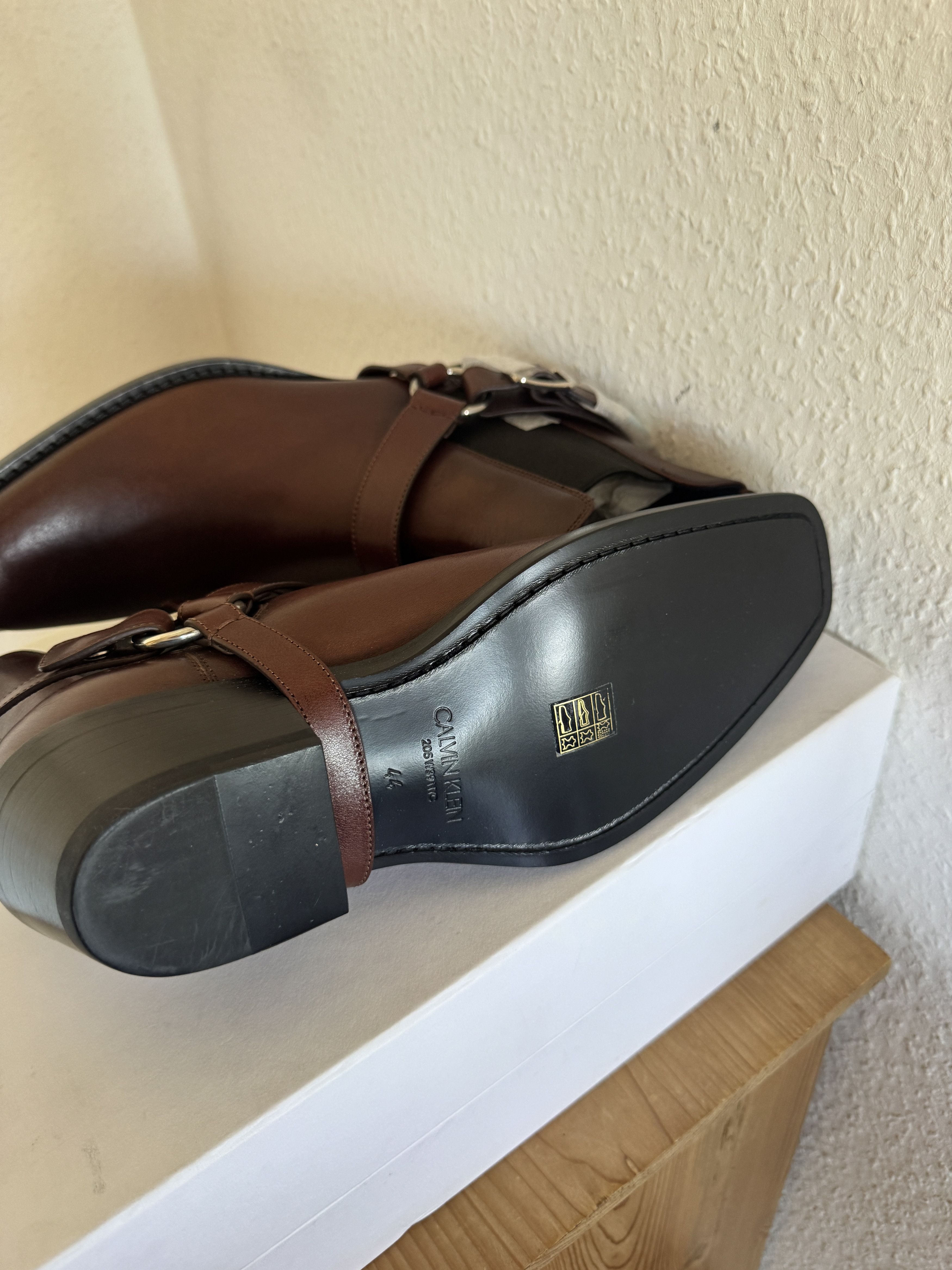 Brown Leather Harness Boots