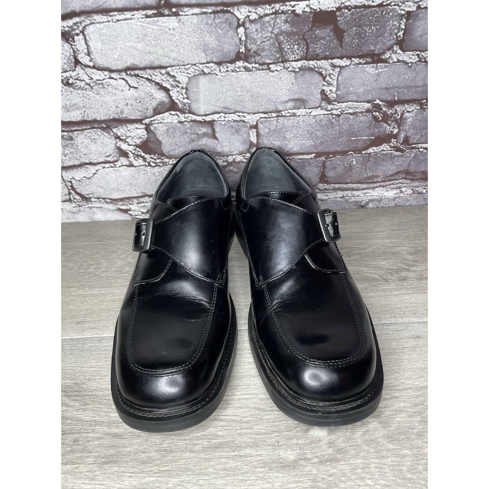G.H. Bass & Co. Bass Waterproof Equity Black Leather Monk Strap Buckle Loafe Size US 9.5 / EU 42-43 - 11 Thumbnail
