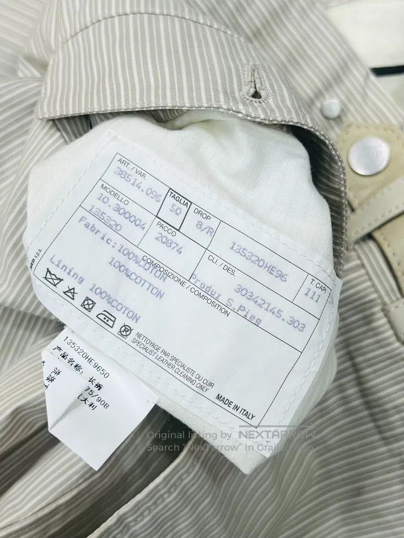 Hermes Hermes Striped casual pants, leather buckle adjustable wai Size US 34 / EU 50 - 5 Thumbnail