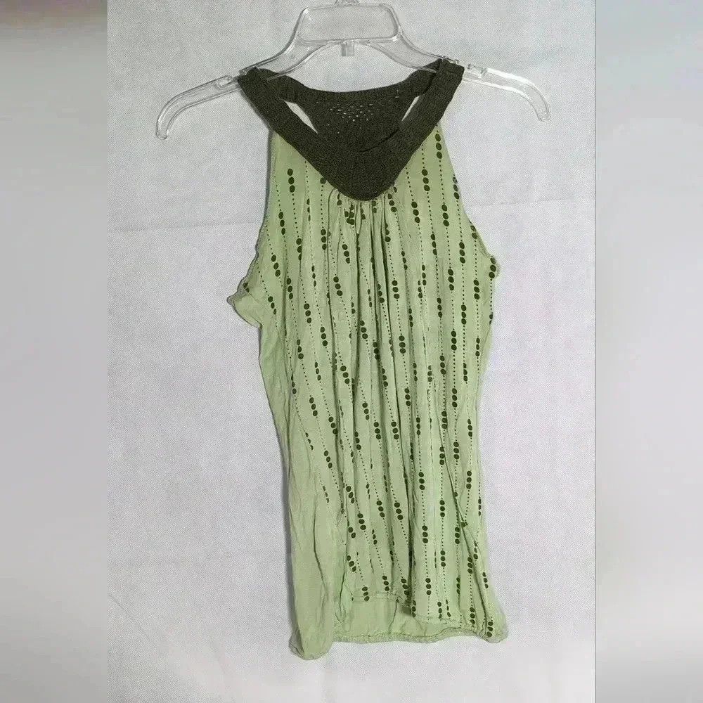 Other Yak N Yeti Crochet collar tank top Green sz S Size S / US 4 / IT 40 - 1 Thumbnail