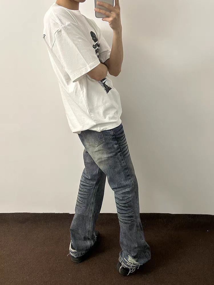 Designer × Jean × Vintage High street Y2K hip hop baggy micro flare jeans Size US 30 / EU 46 - 5 Thumbnail